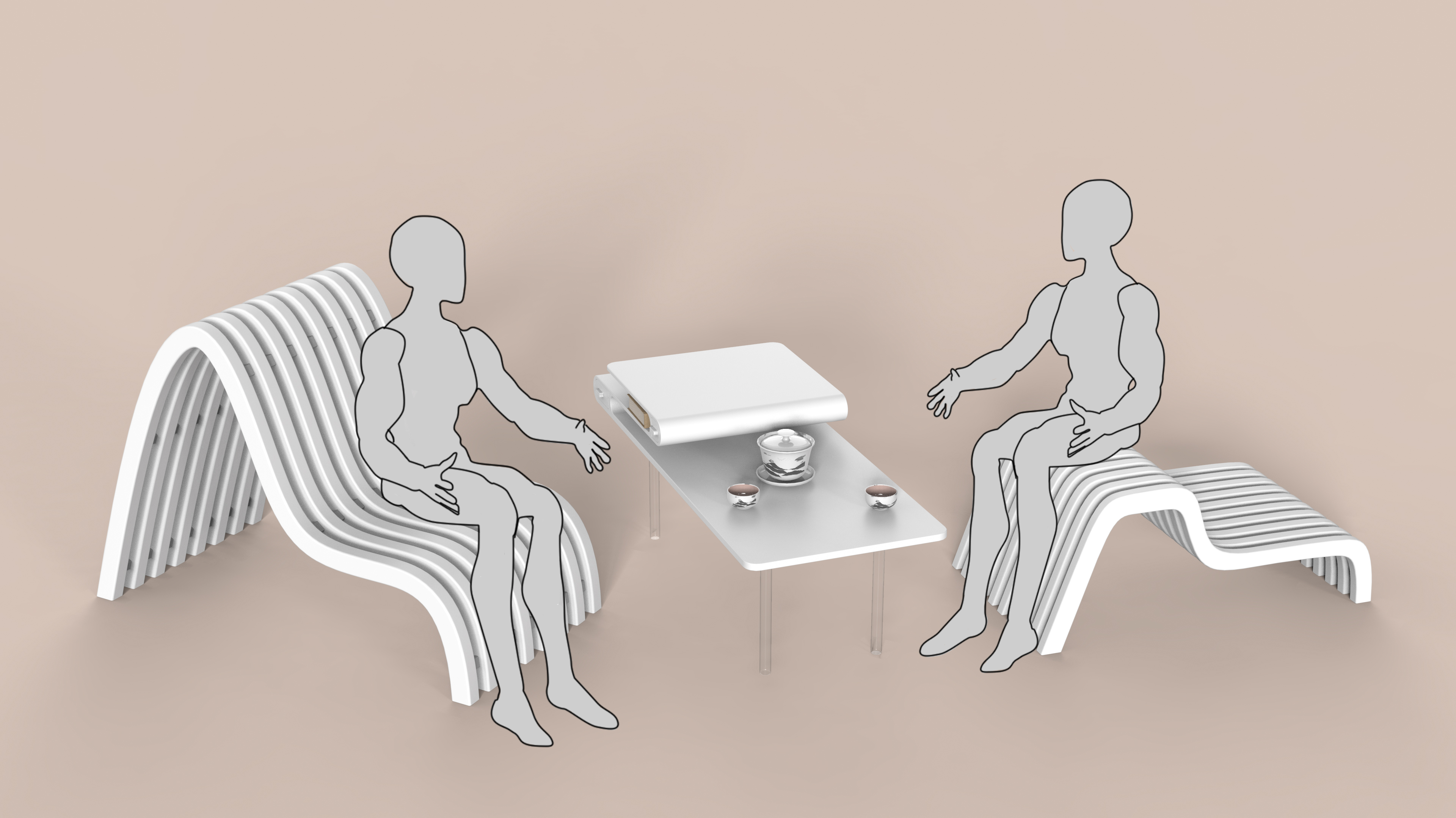 chair，originality，artistic conception，tea table，