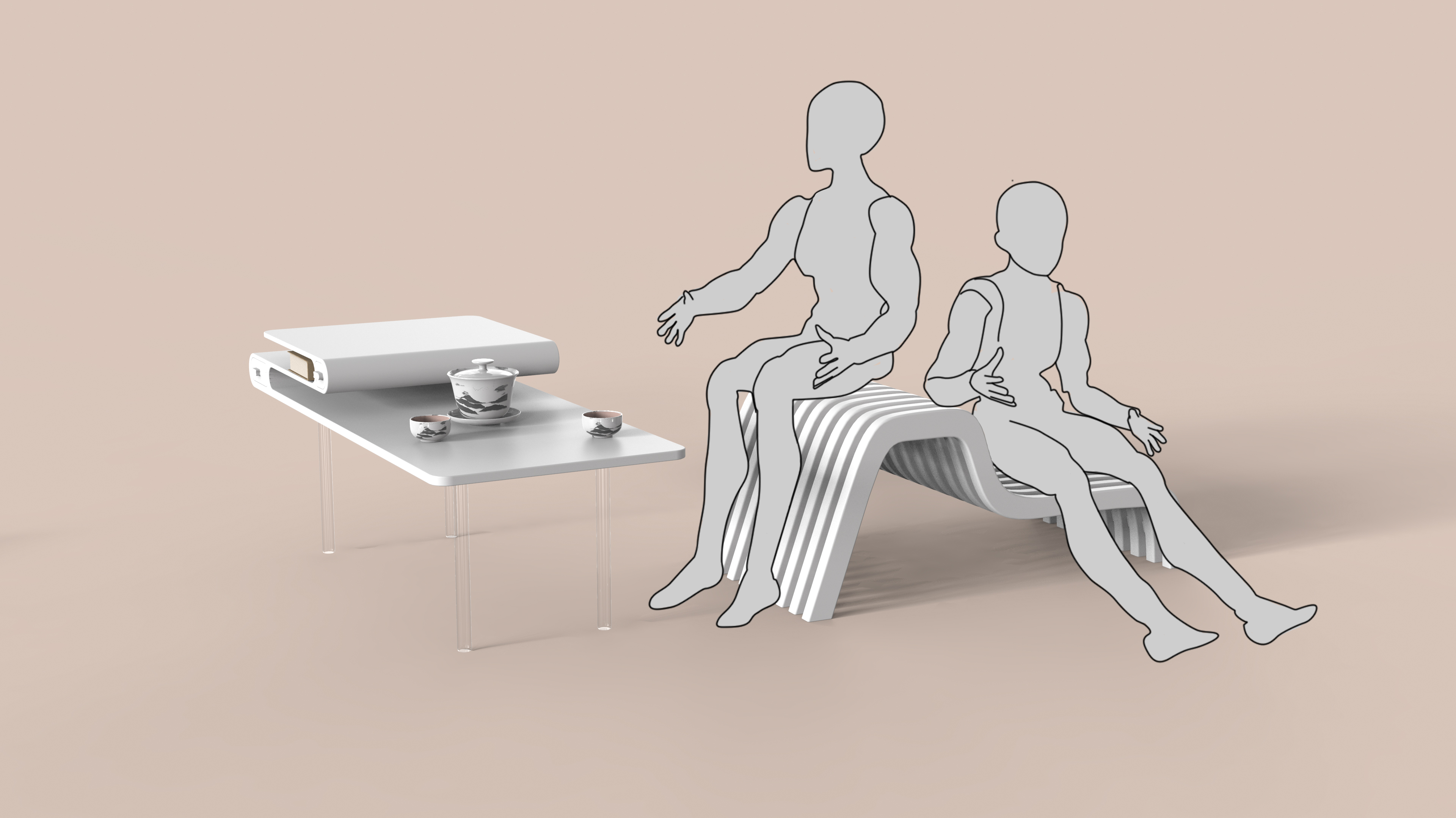 chair，originality，artistic conception，tea table，