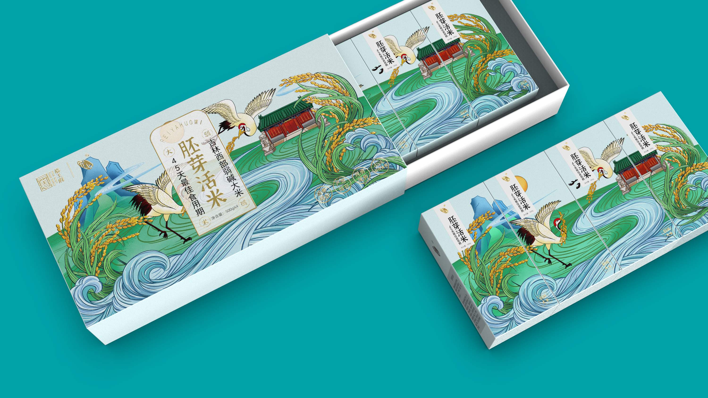 packing，Illustration，rice，