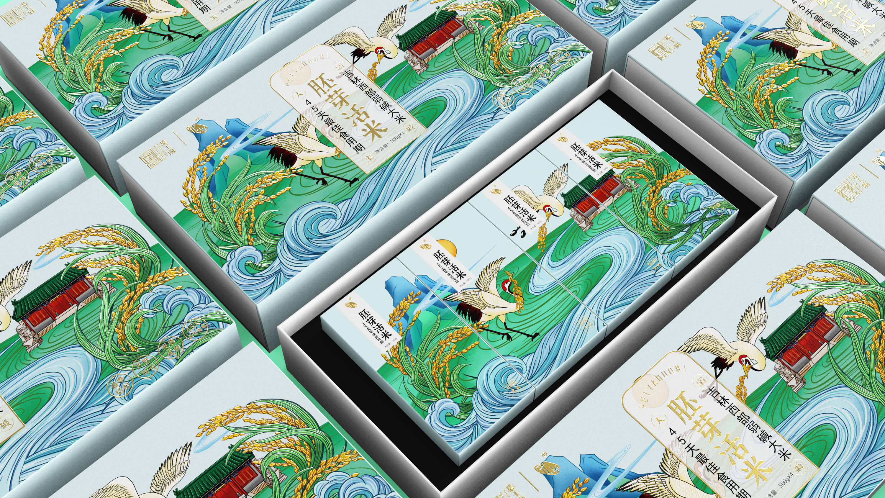 packing，Illustration，rice，