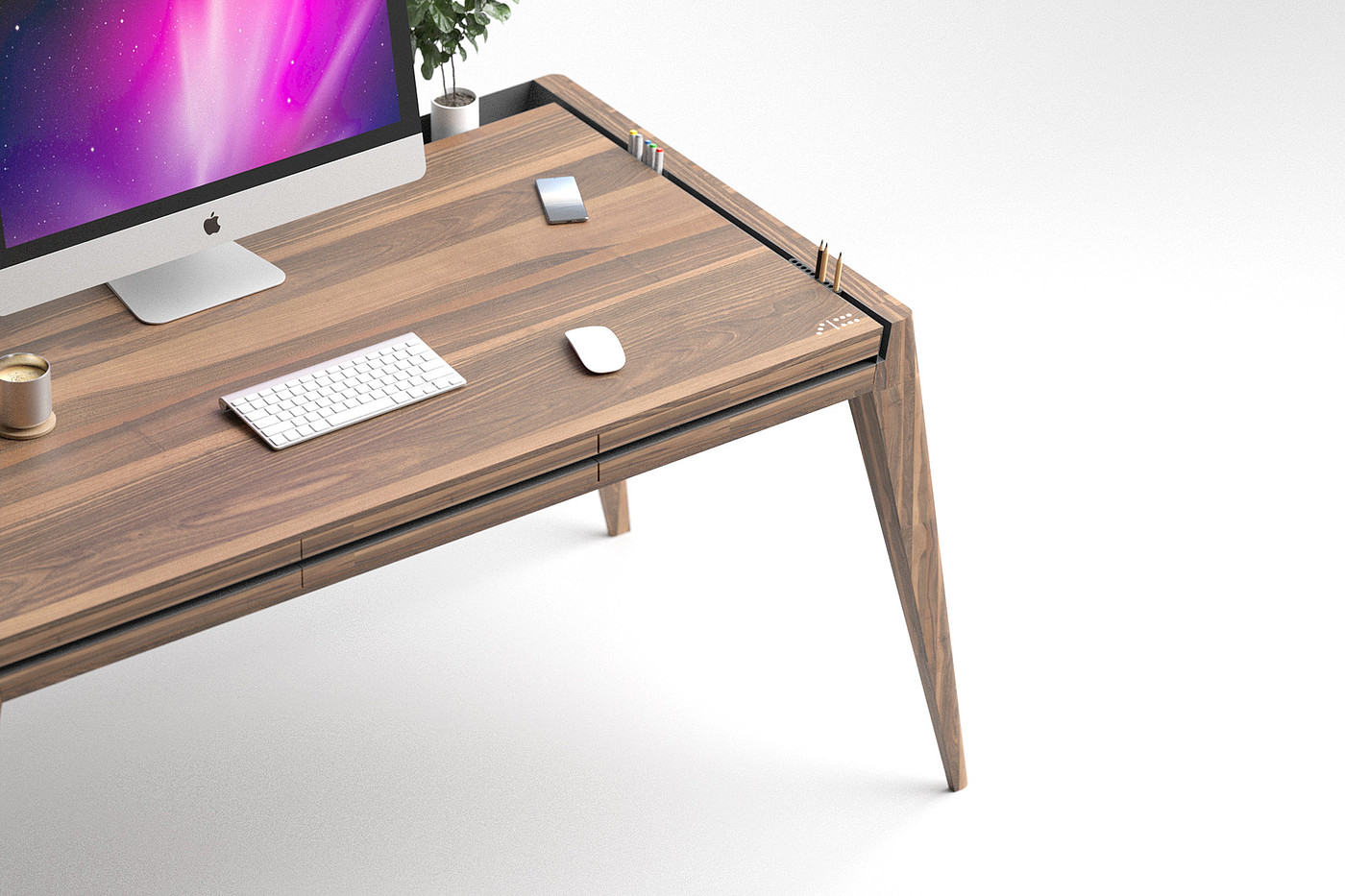 桌子，家具，胡桃木书桌，创意，