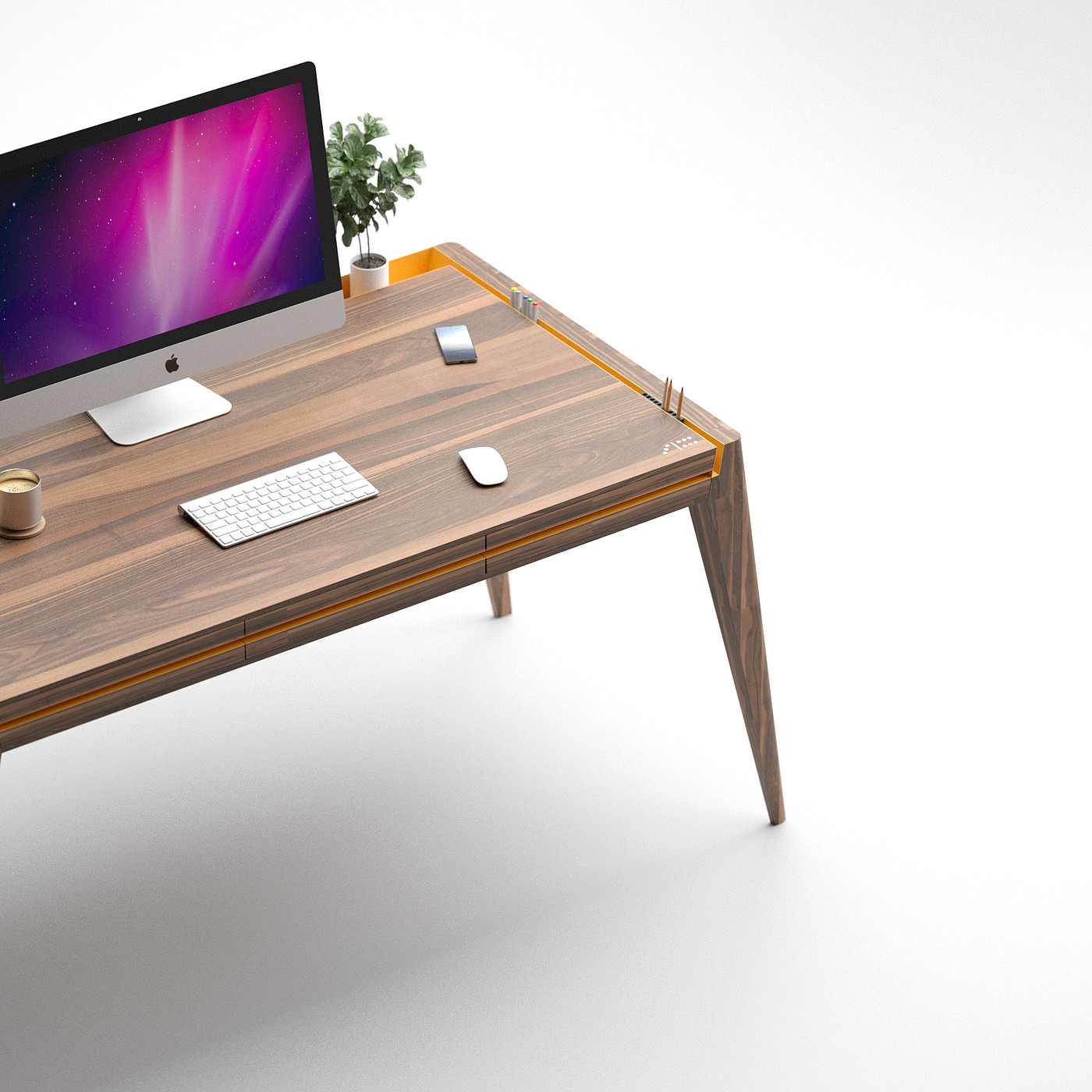 桌子，家具，胡桃木书桌，创意，