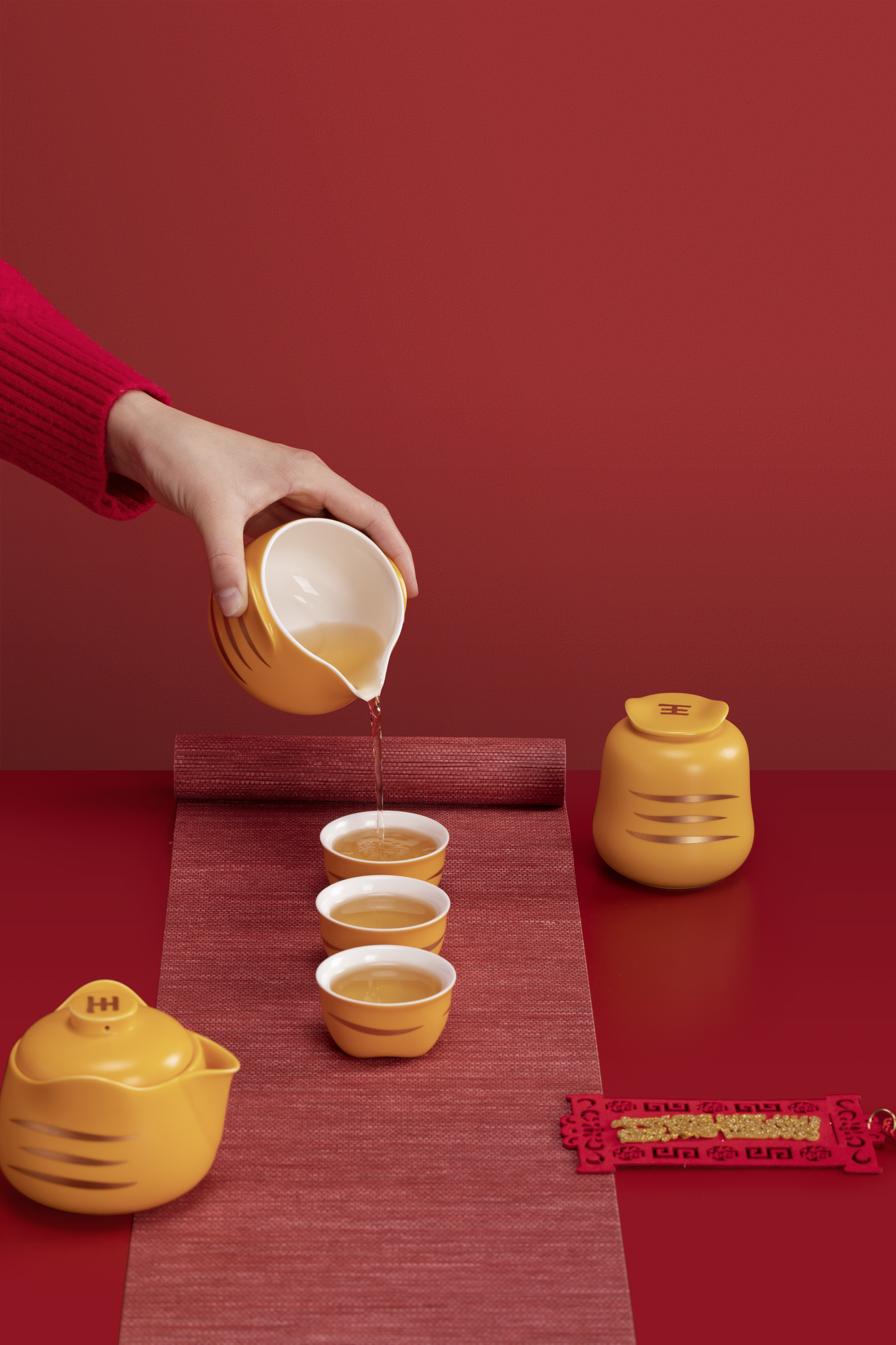 tea set，Cultural creation，gift，Year of the tiger，gift，ceramics，