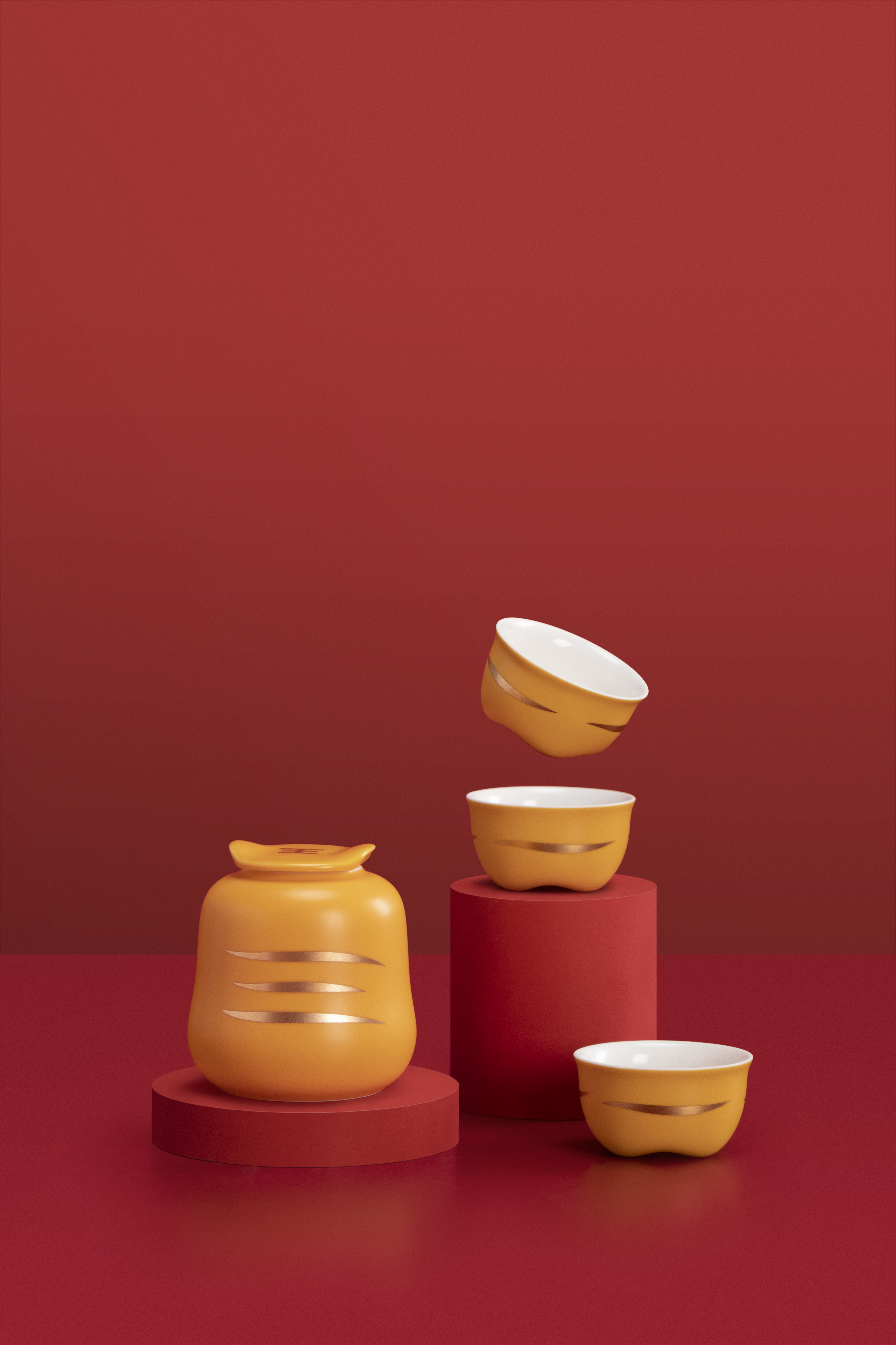 tea set，Cultural creation，gift，Year of the tiger，gift，ceramics，