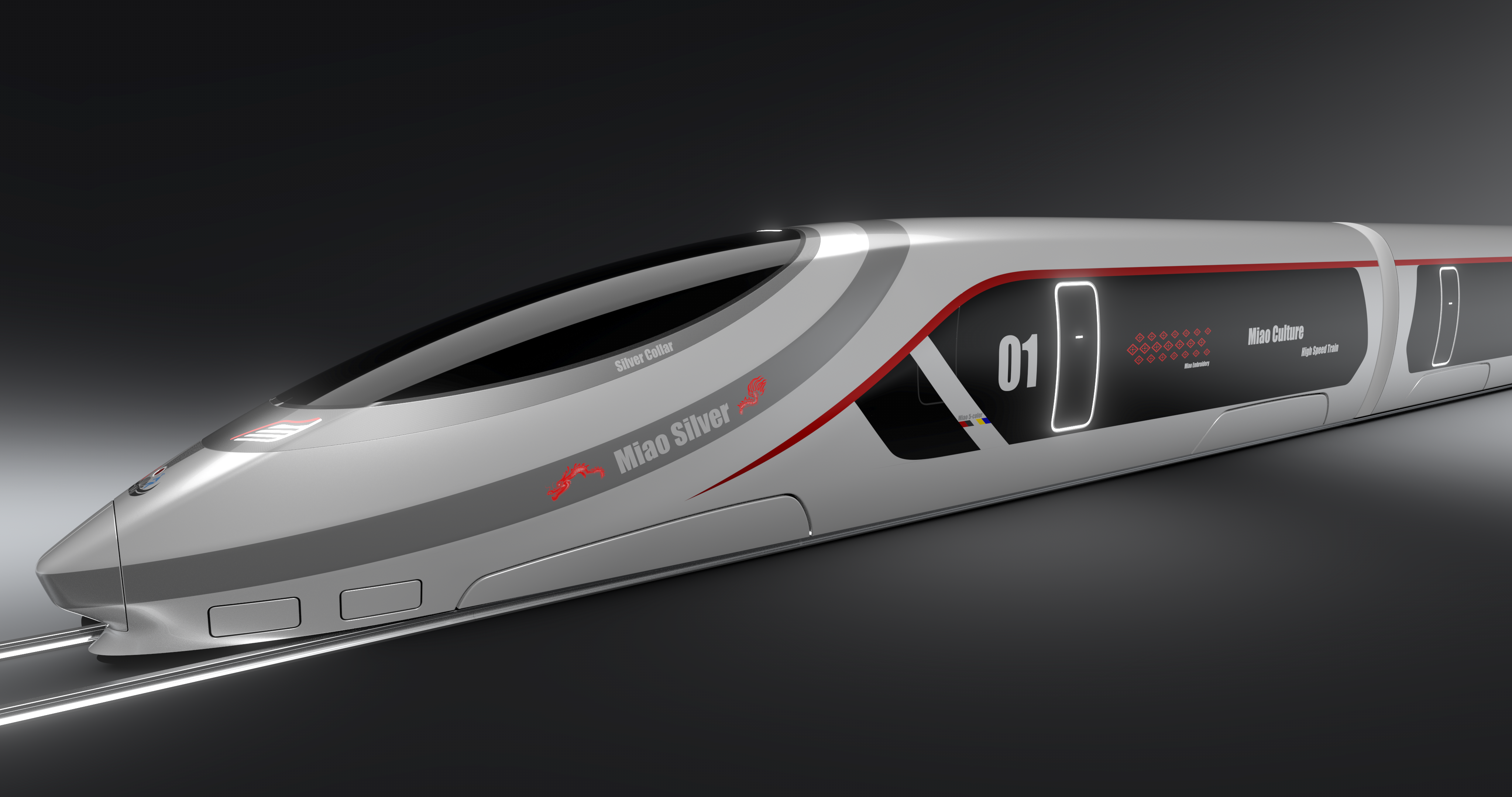 high-speed rail，train，Miao culture，High speed train，Exterior design，