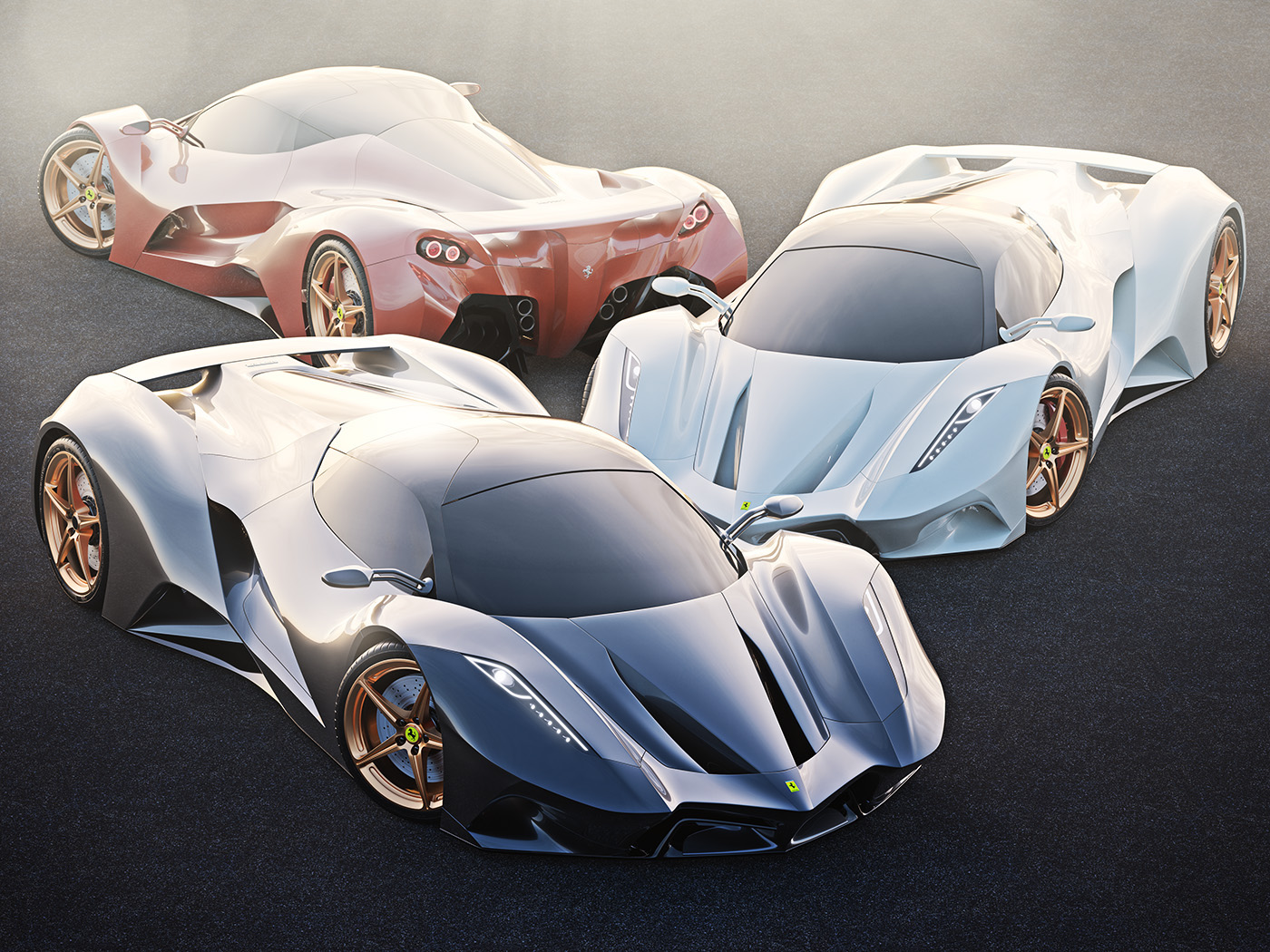 Reprint，automobile，concept，Ferrari，