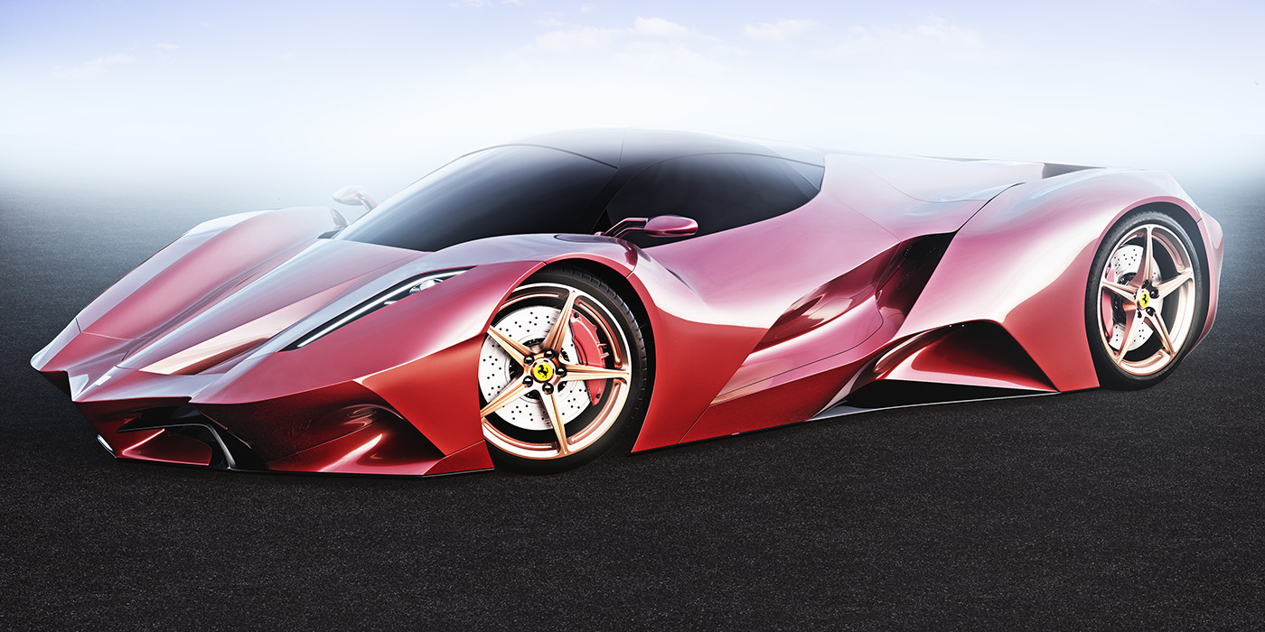 Reprint，automobile，concept，Ferrari，