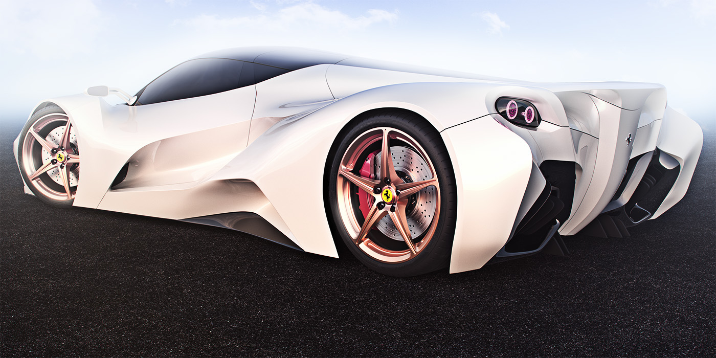 Reprint，automobile，concept，Ferrari，