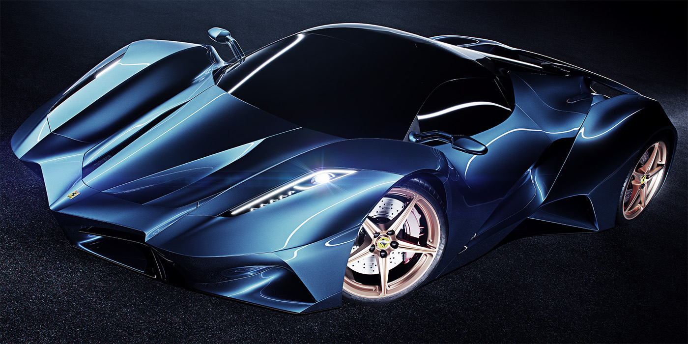 Reprint，automobile，concept，Ferrari，