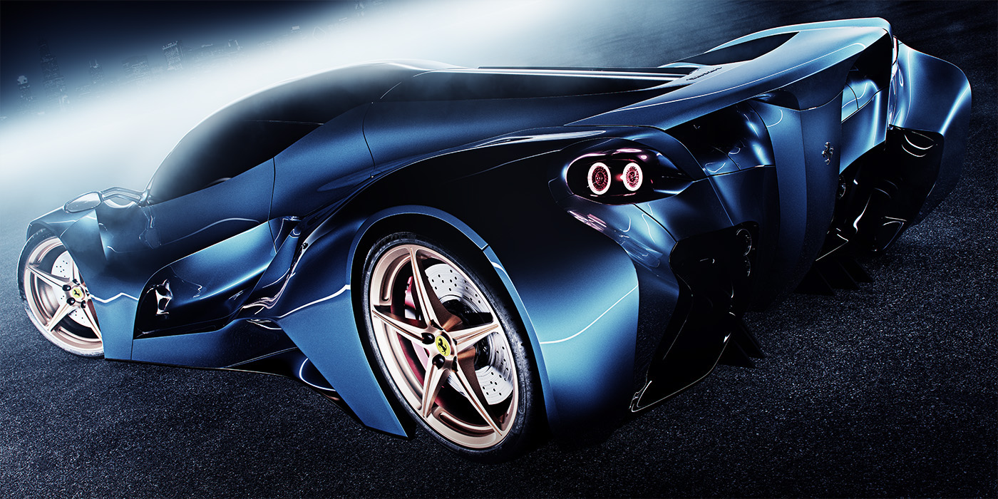 Reprint，automobile，concept，Ferrari，