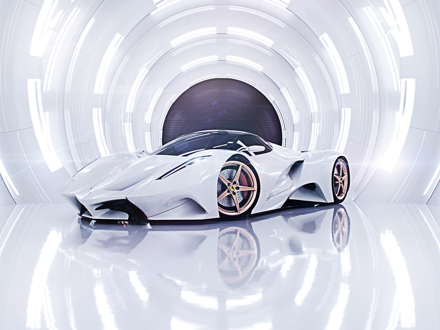 Reprint，automobile，concept，Ferrari，