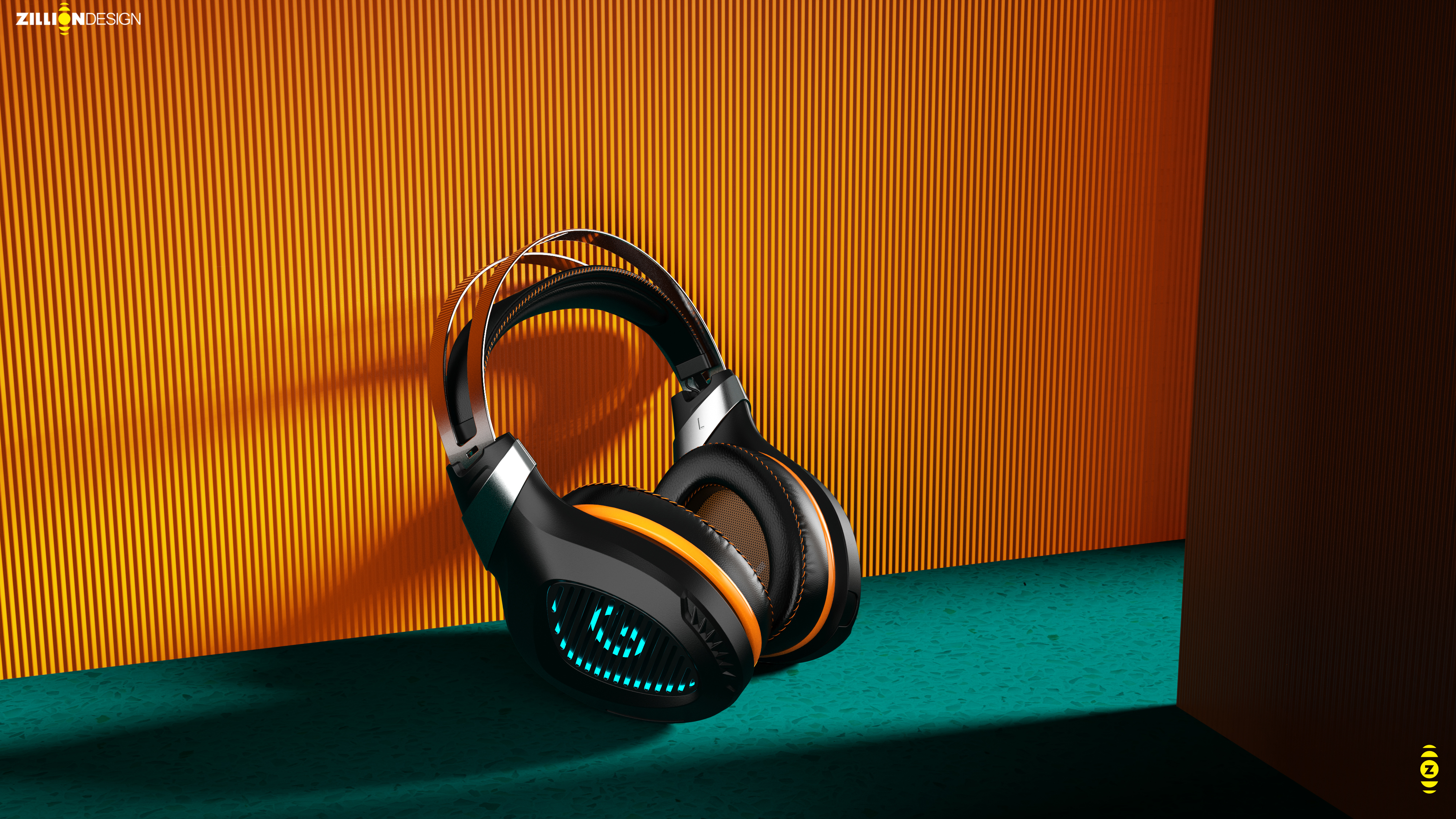 headset，E-sports headset，Earphone design，Headphone rendering，