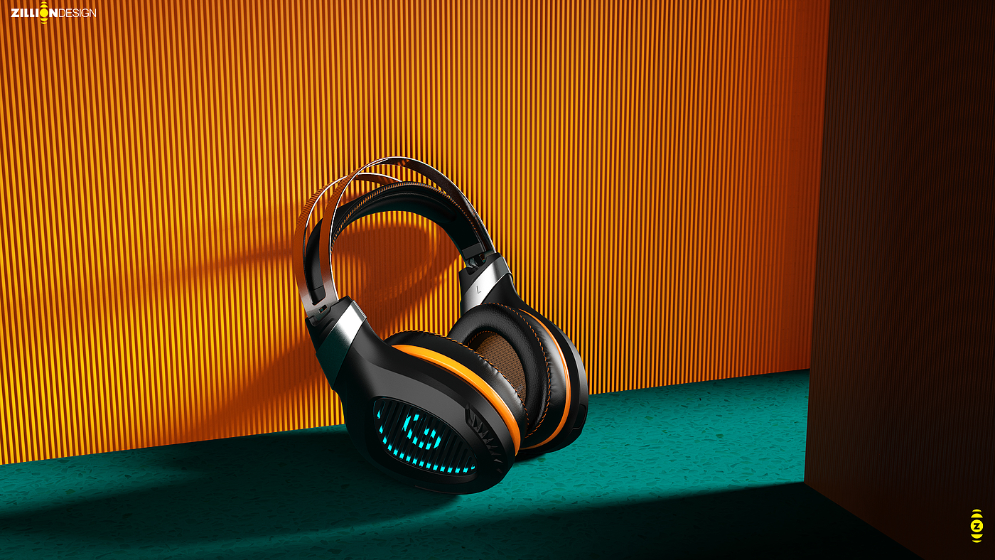 headset，E-sports headset，Earphone design，Headphone rendering，