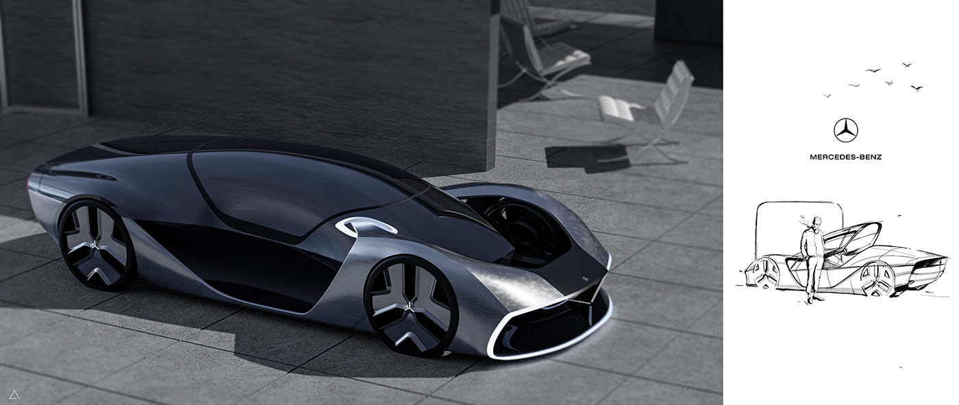 Future sports car，Super luxury，simple，Benz，Mercedes-Benz X，