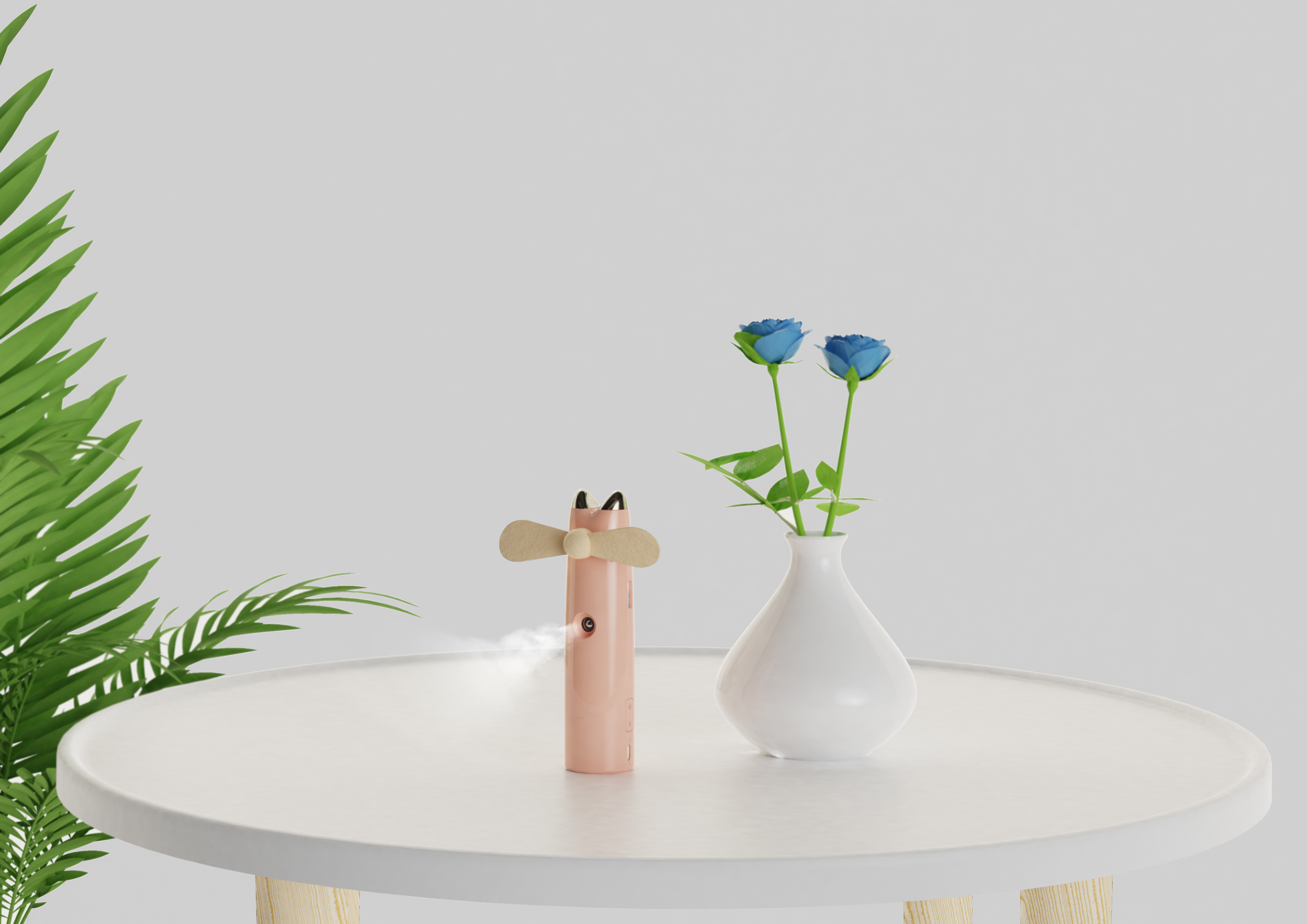 Fan，Original design，Water replenishing instrument，Small fan，electroplate，silica gel，household electrical appliances，spray，