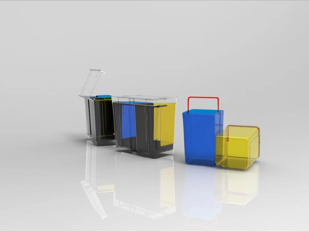 Like transparent texture of the trash can, may be love brain，