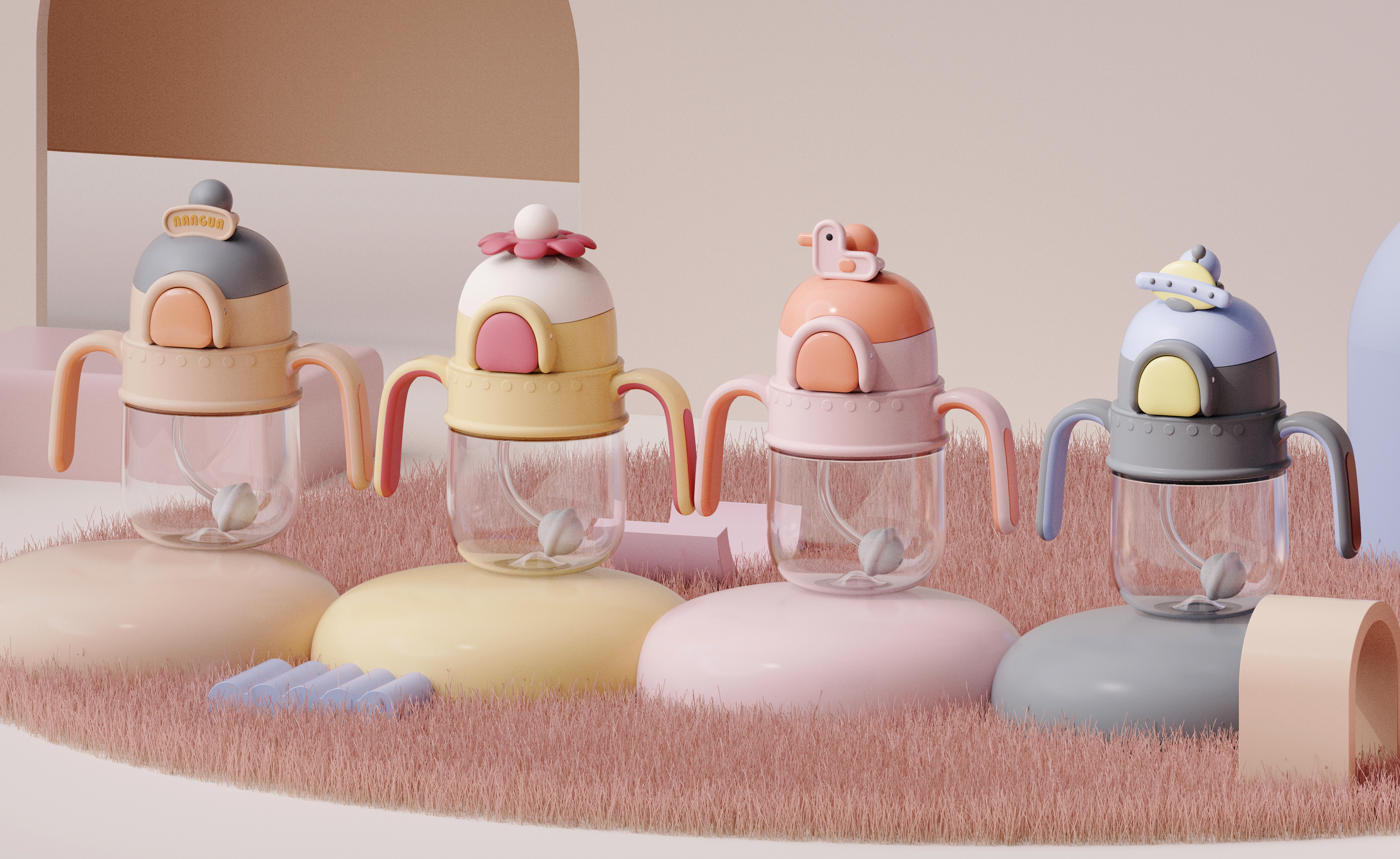 baby Trainer Cup，Mother and baby，children，straw，