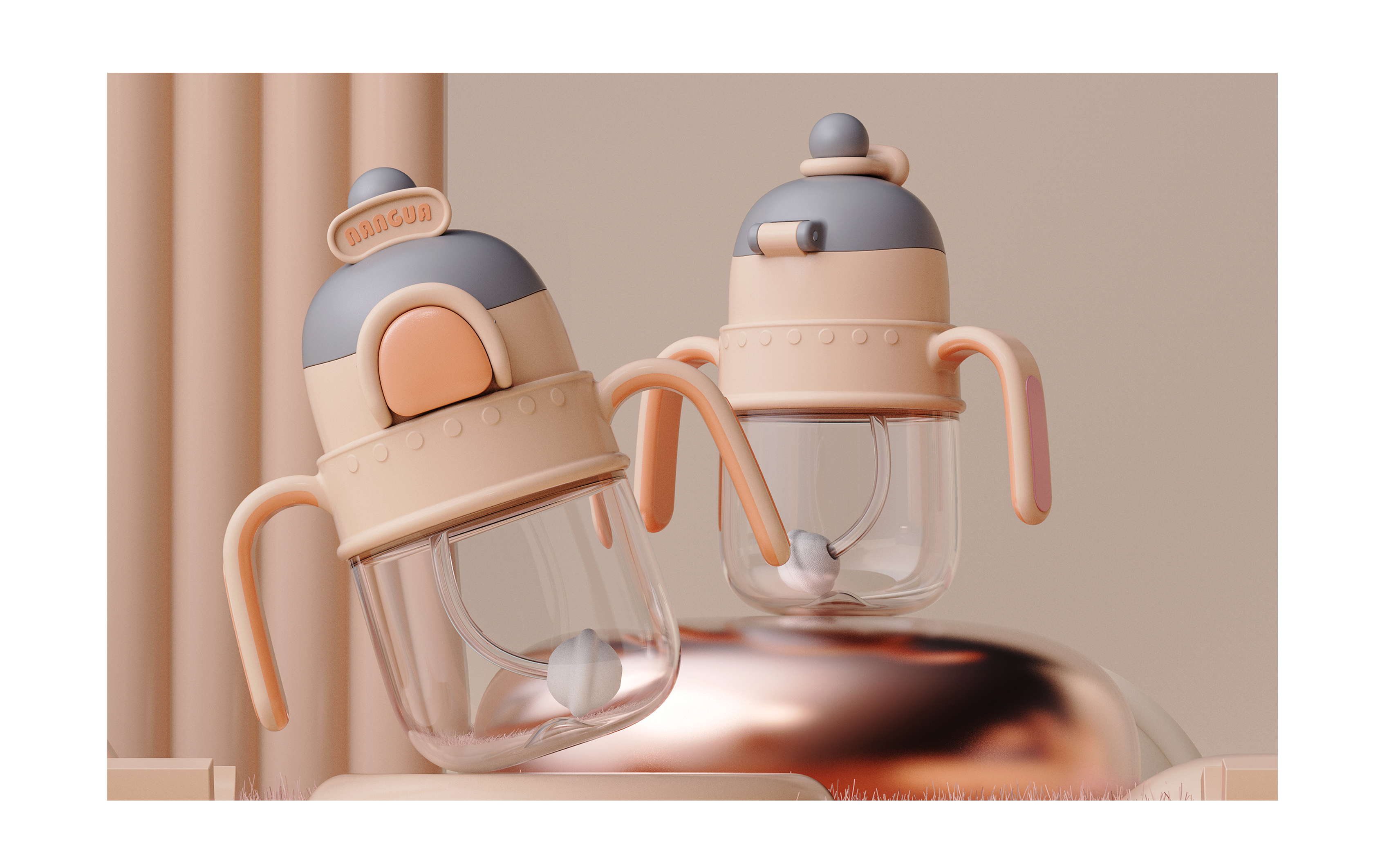 baby Trainer Cup，Mother and baby，children，straw，