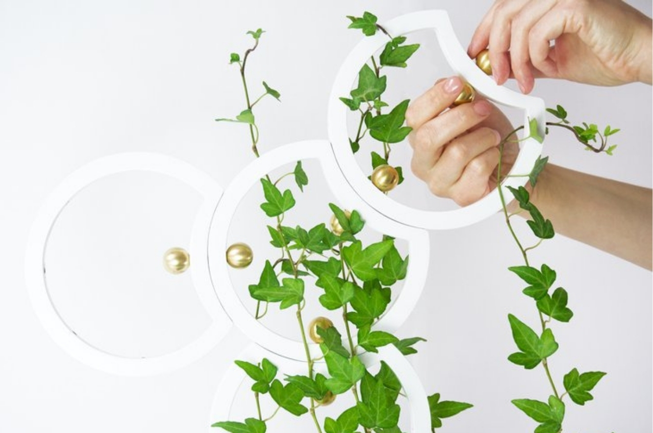 Flower，grid，wood，Metal，Flowerpot，