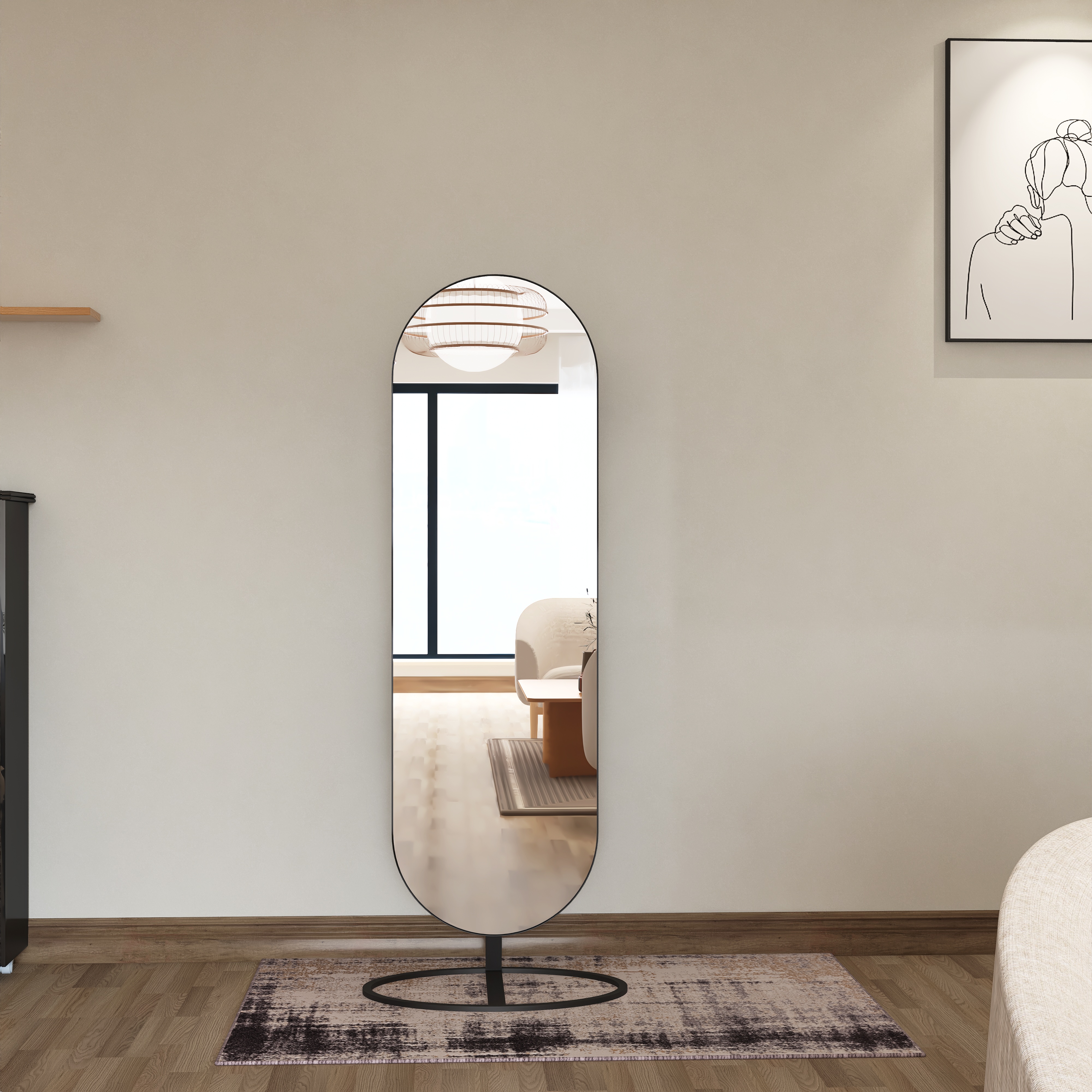 Full-length mirror，mirror，Whole body mirror，Floor mirror，Big mirror，