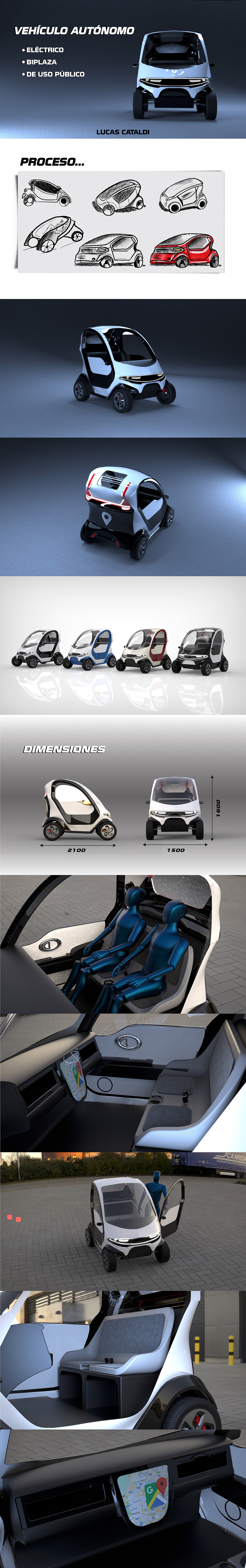 AUTONOMOUS，Vehículo autónomo，new energy，Two-seater，Mini car，Four-wheel moped，