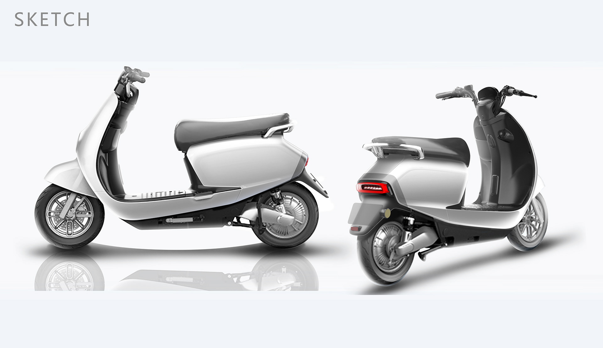 Electric vehicle design，motorcycle，design sketch，modelling，