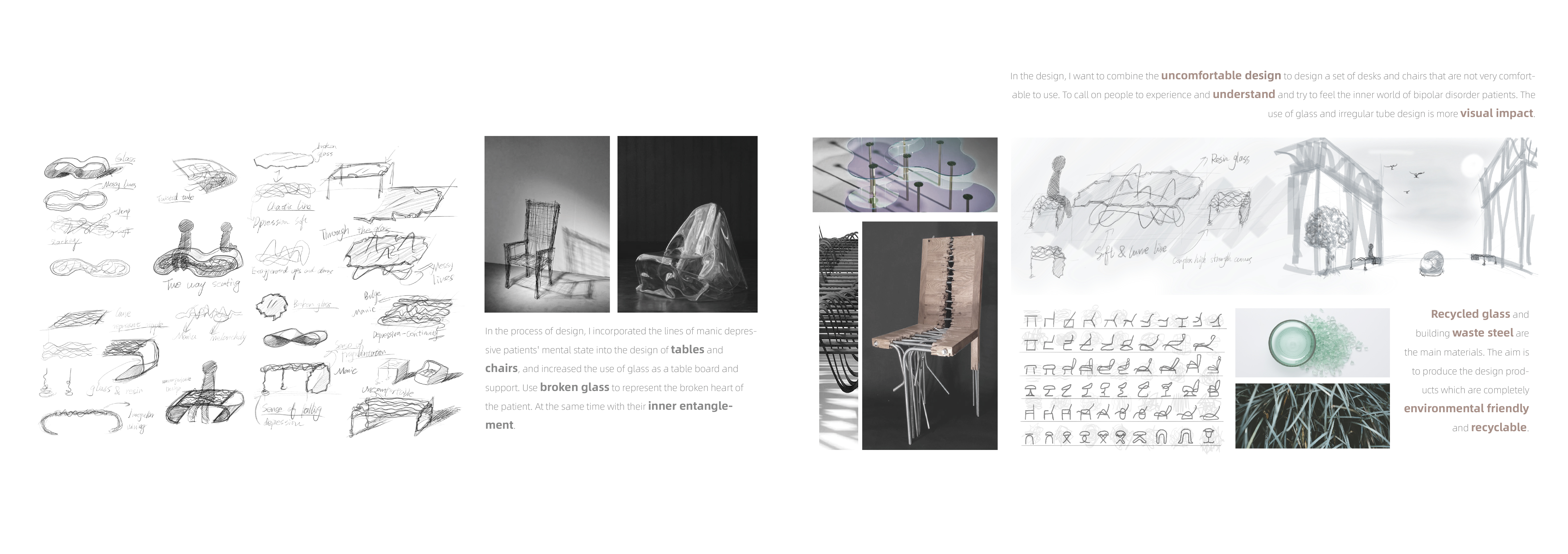 Installation art，bipolar disorder，Mental illness，Emotional design，Art Museum Installation，Recycled material design，Conceptual Furniture Design，