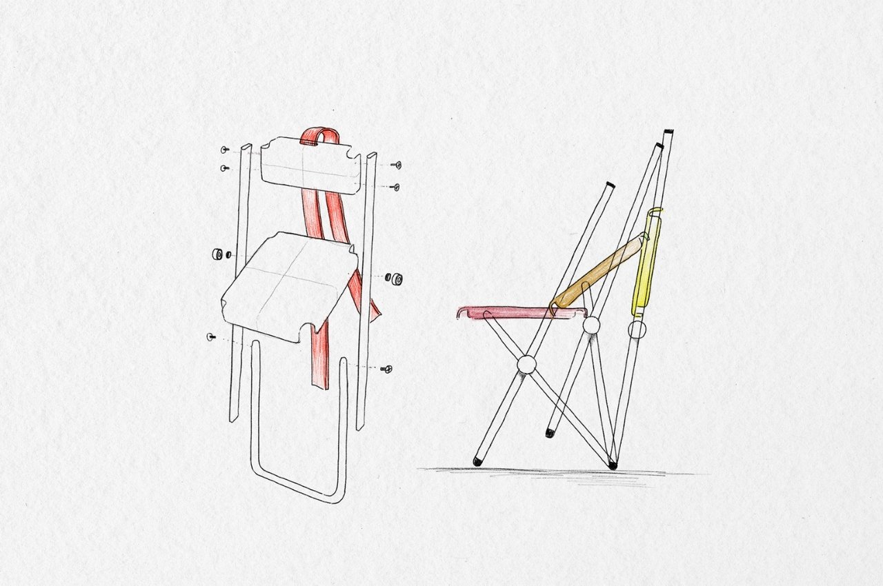 Folding chair，concept，Nylon belt，chair，