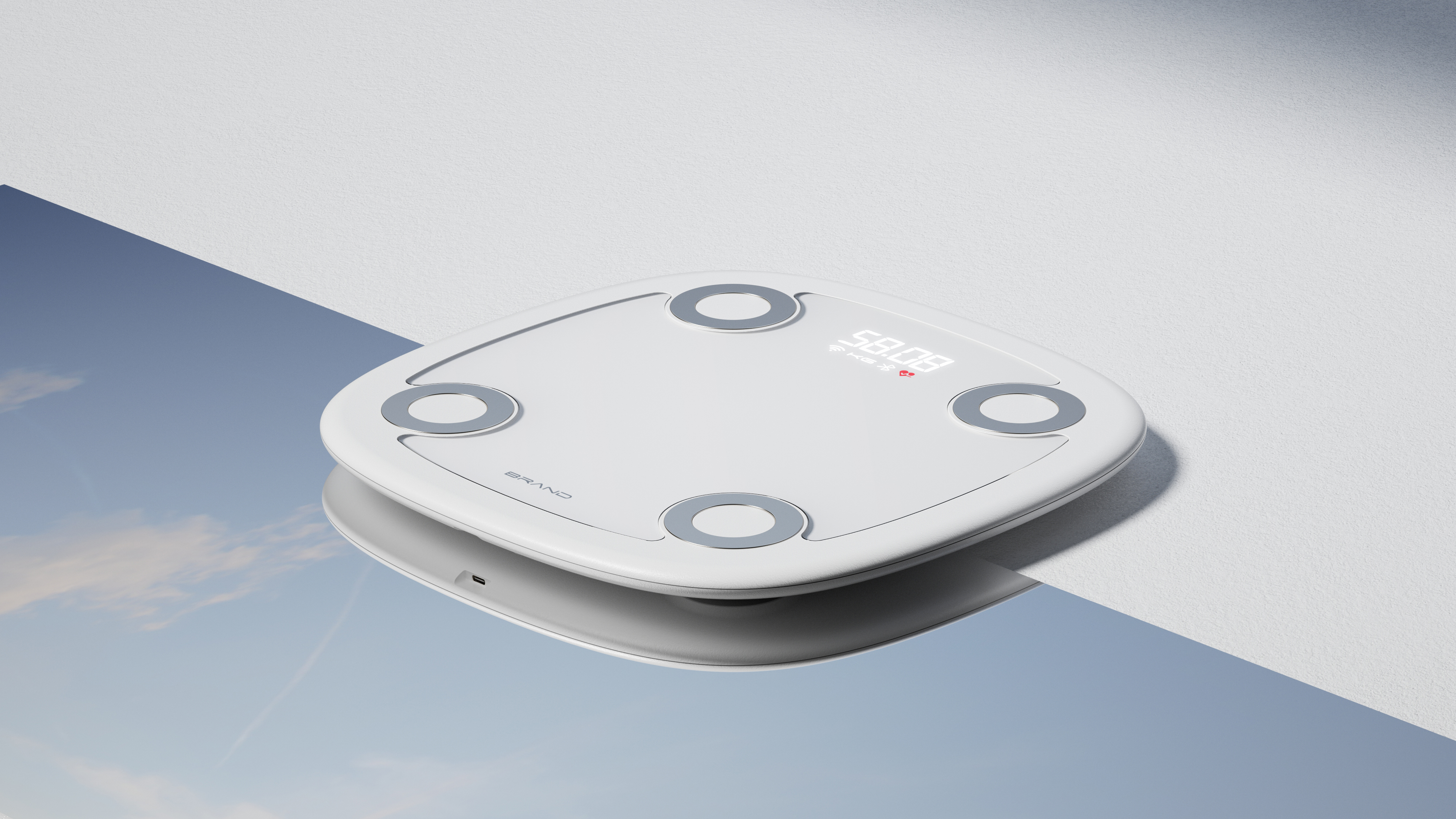 Body fat scale，product design，Appearance design，Ring design，industrial design，Render Scene ，