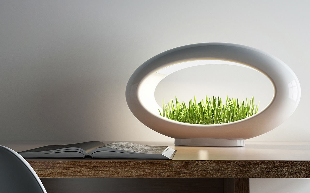 Grass Lamp，灯具，盆栽，创意，产品设计，