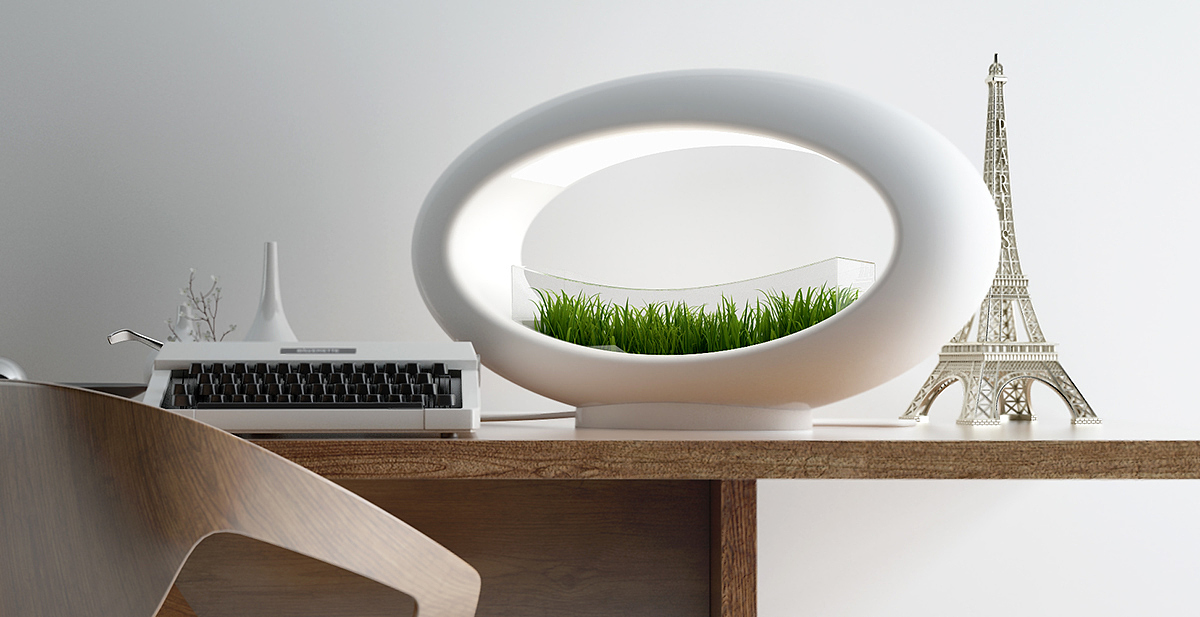 Grass Lamp，灯具，盆栽，创意，产品设计，