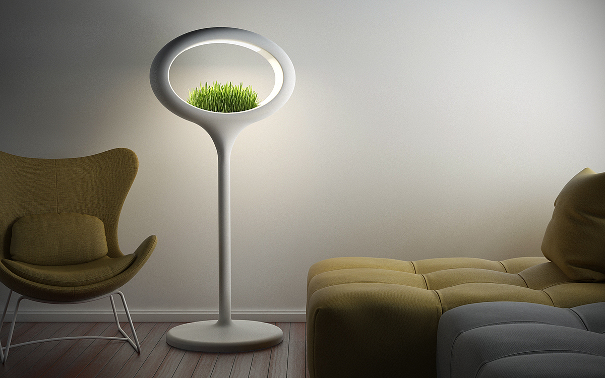 Grass Lamp，灯具，盆栽，创意，产品设计，