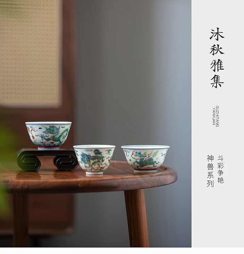 景德镇，手工手绘，茶具，盖碗，茶杯，