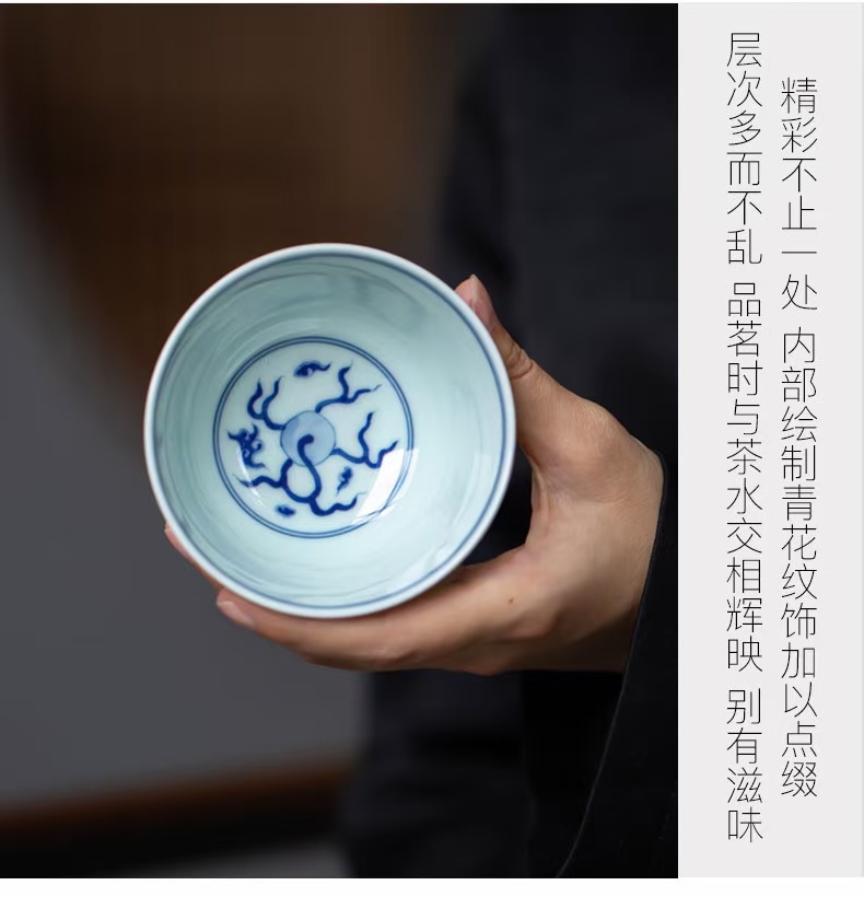Jingdezhen，Hand-painted，tea set，Cover bowl，teacup，