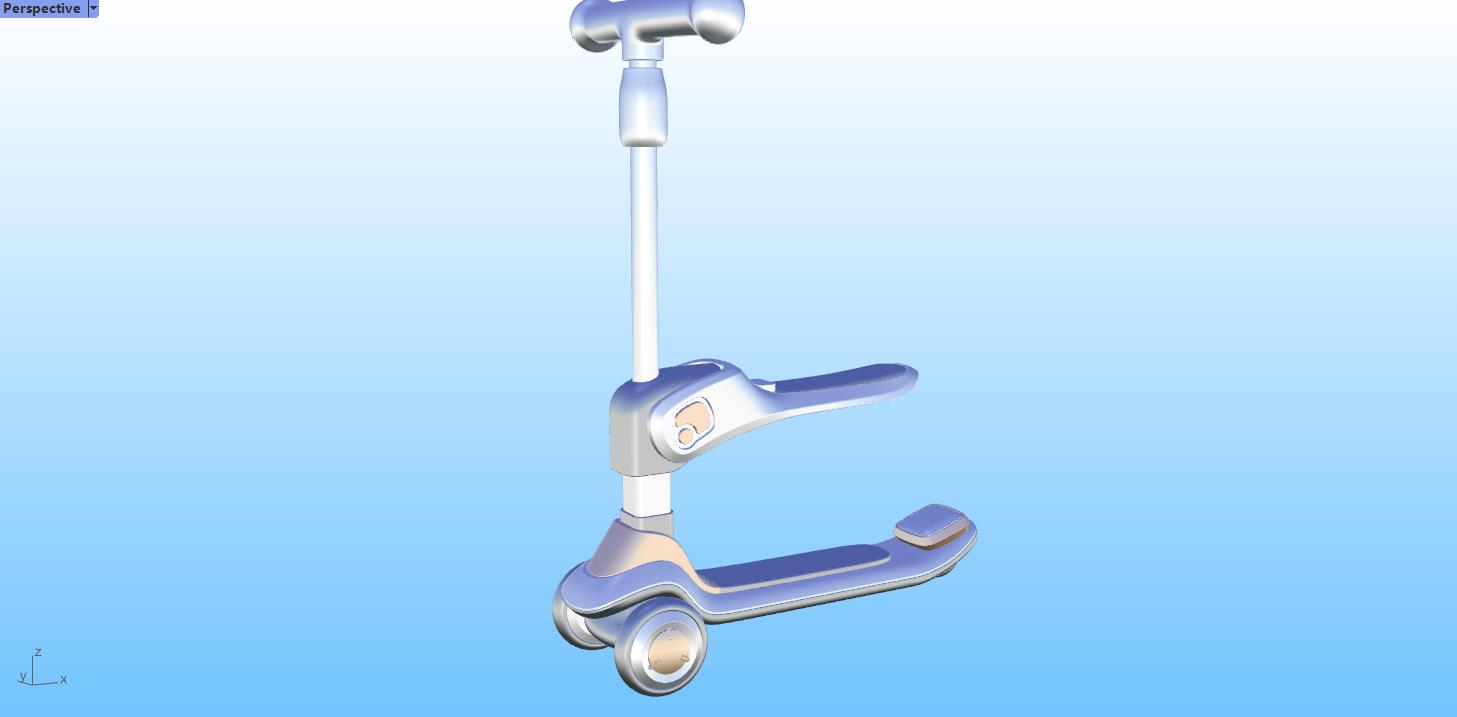 Scooter，Children's products，Rhinoceros modeling，Rhino modeling，Rhinoceros tutorial，industrial design，