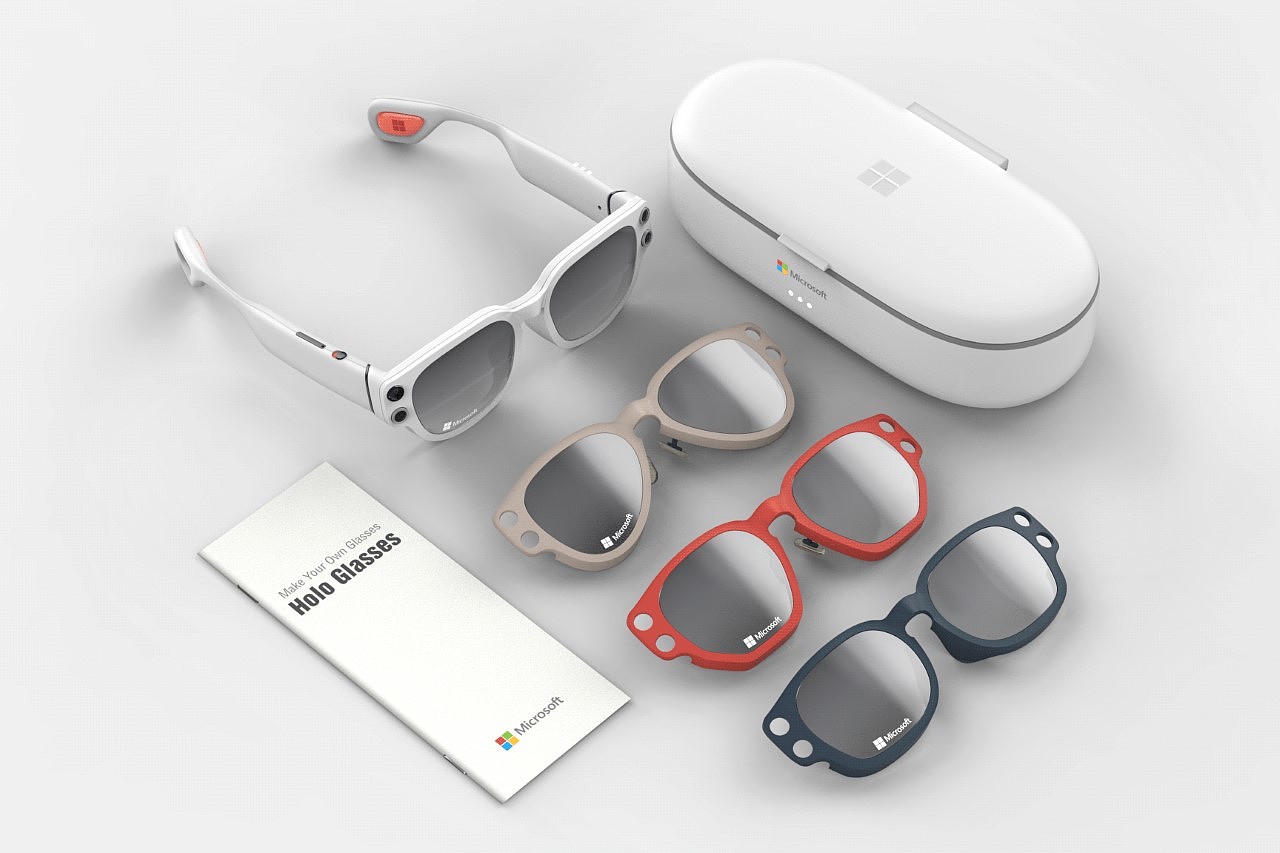 glasses，Microsoft，wearable devices ，Holographic glasses，product design，