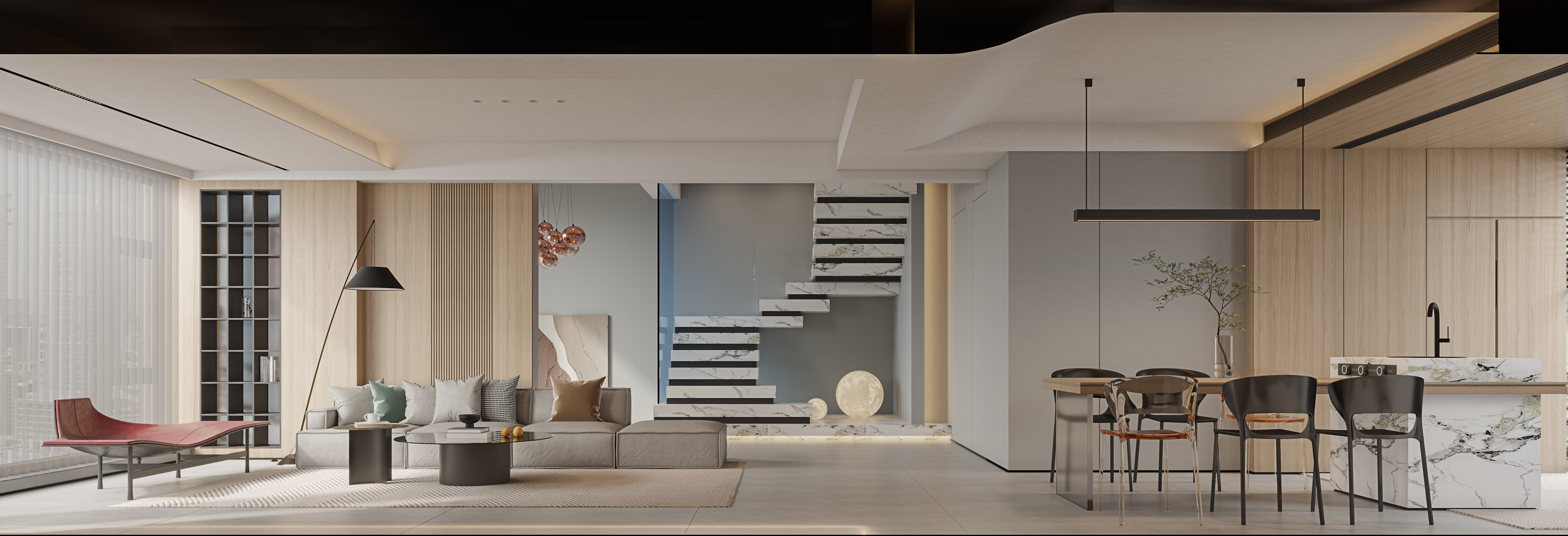 Modern simple and comfortable two-time space，