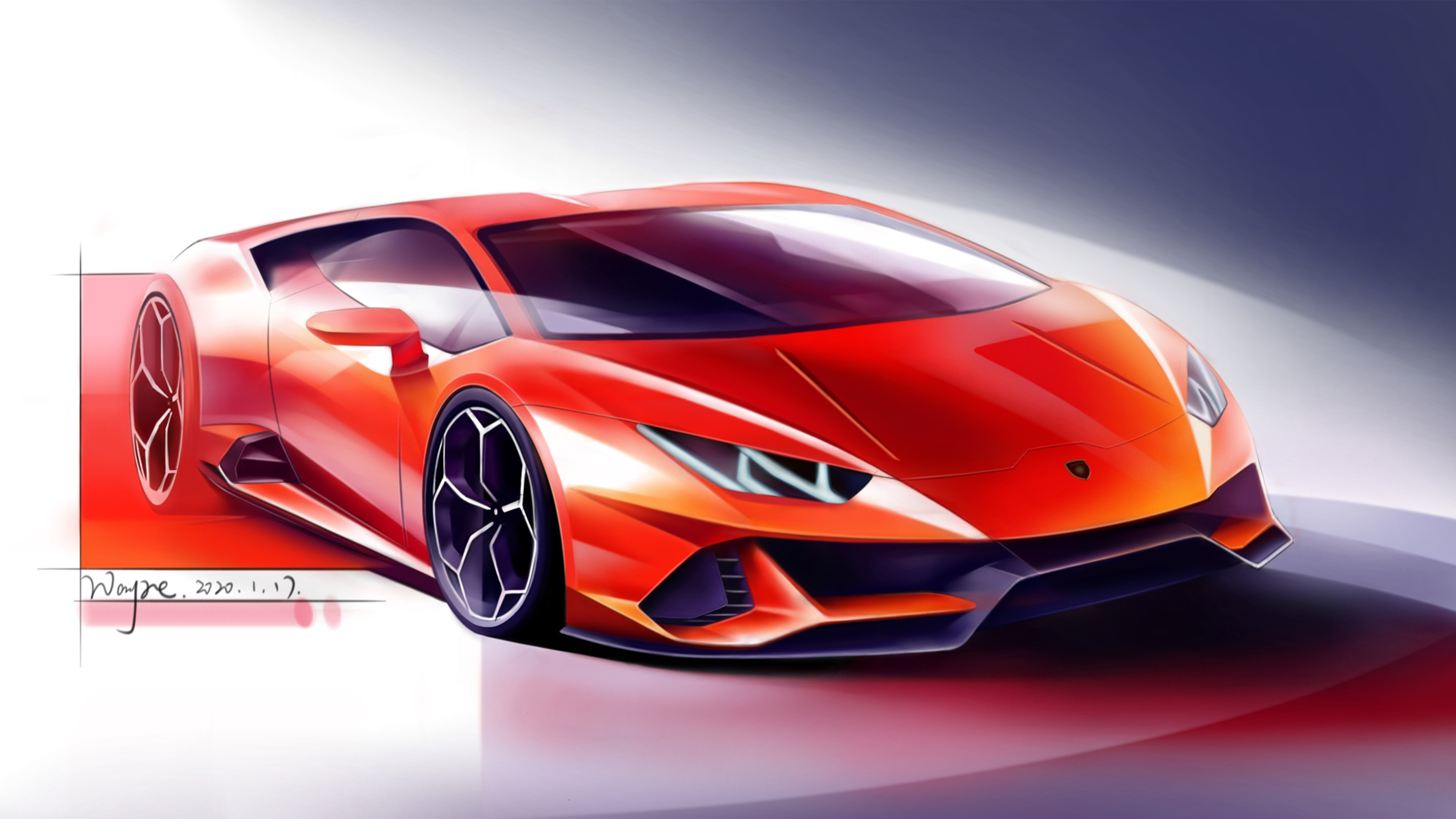 Hand drawn car，Hand drawn industrial design，