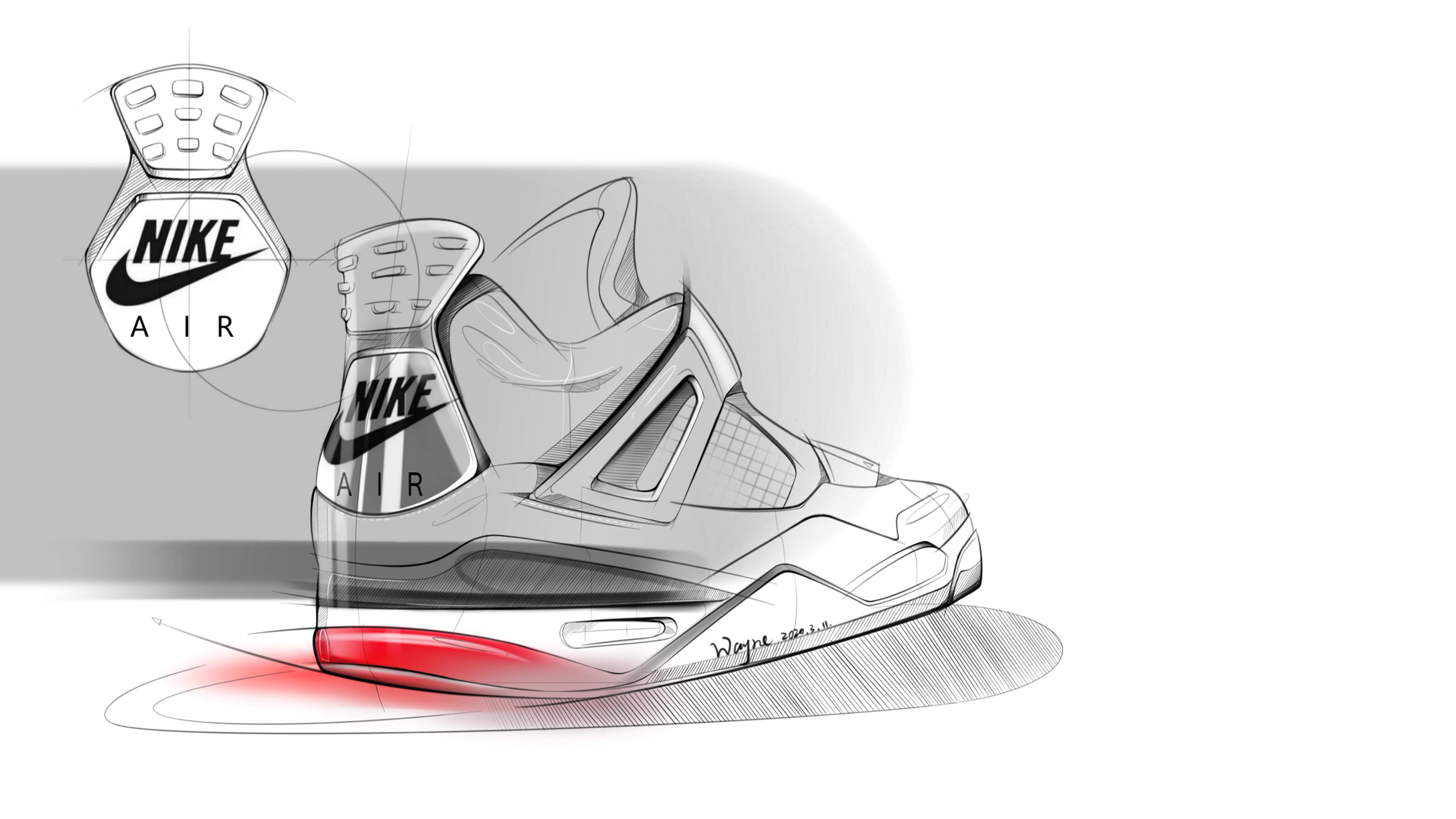 Hand drawn car，Hand drawn industrial design，