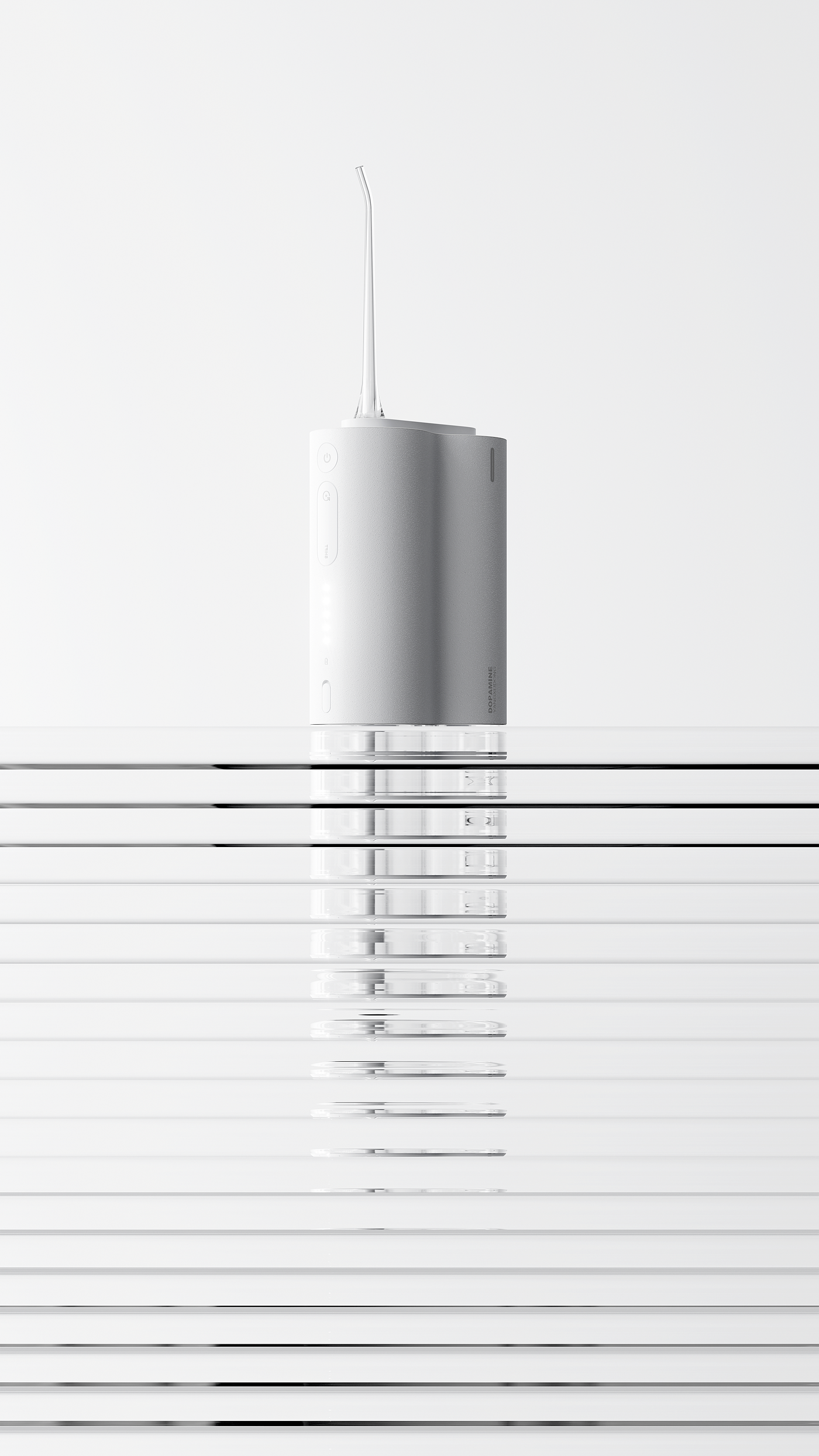 dopamine，industrial design，product design，Simple design，Tooth washer design，White products，Small household appliances，Wash integrated tooth punch，