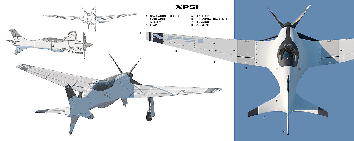 XP51，战斗机，飞机，交通工具，