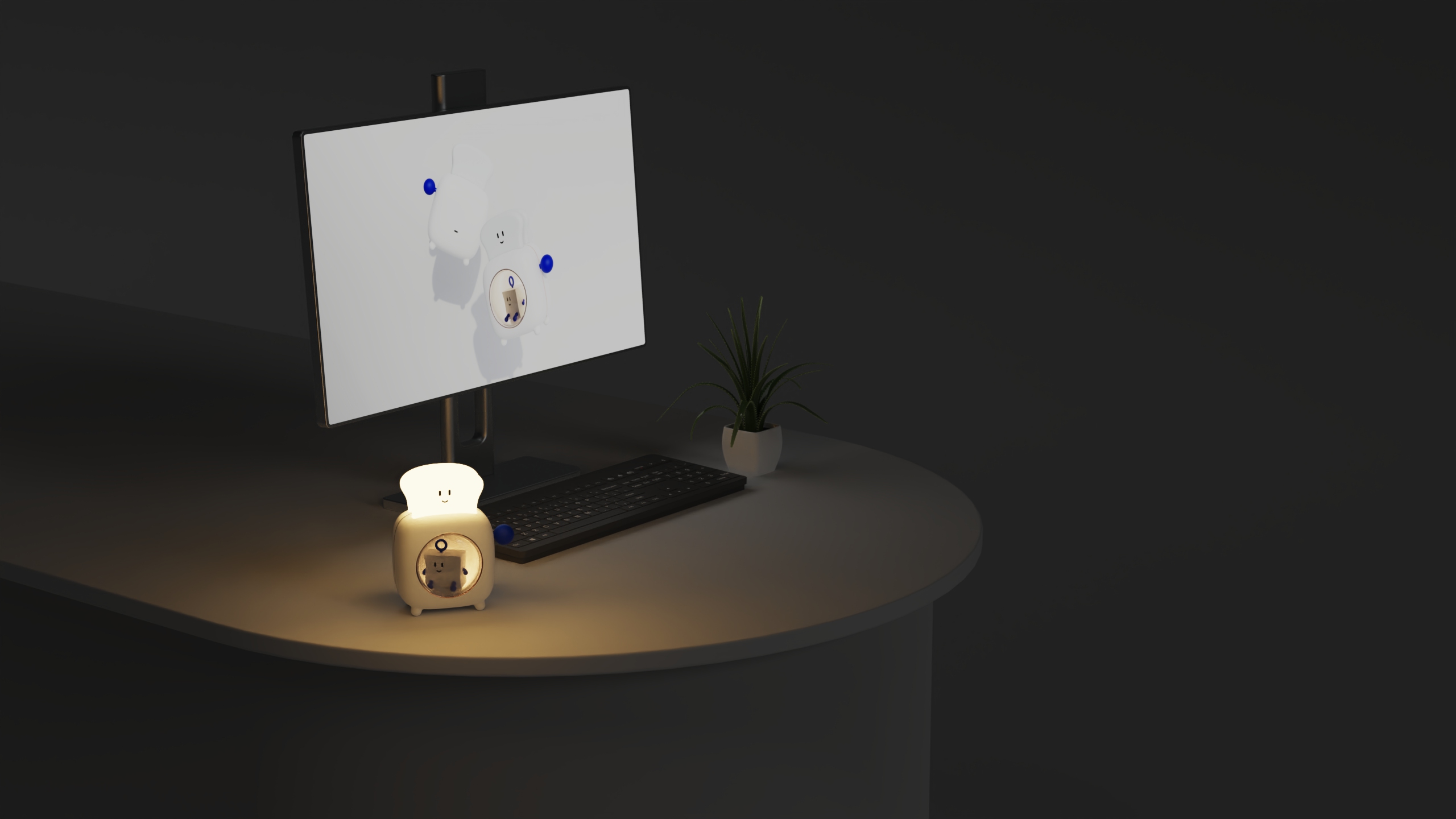 bread，Night light，Bread machine，lovely，Klein Blue，product design，