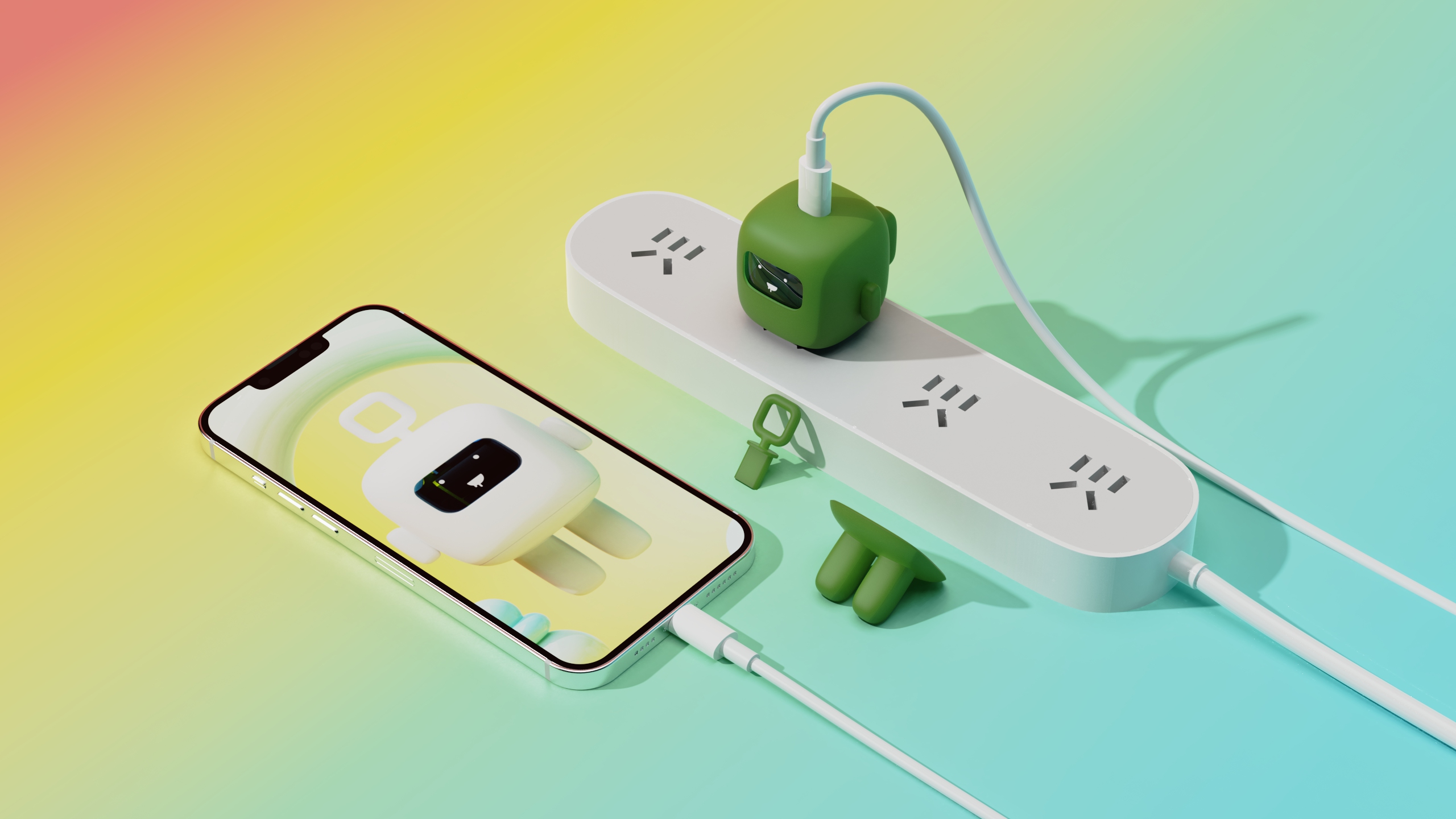 Charger，usb，PD20W，lovely，Telebaby，product design，