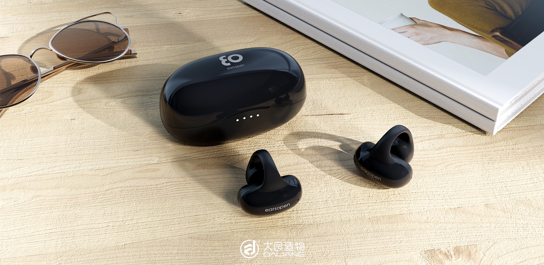 Bone conduction earphone，headset，Smart wear，Daliang creation design，