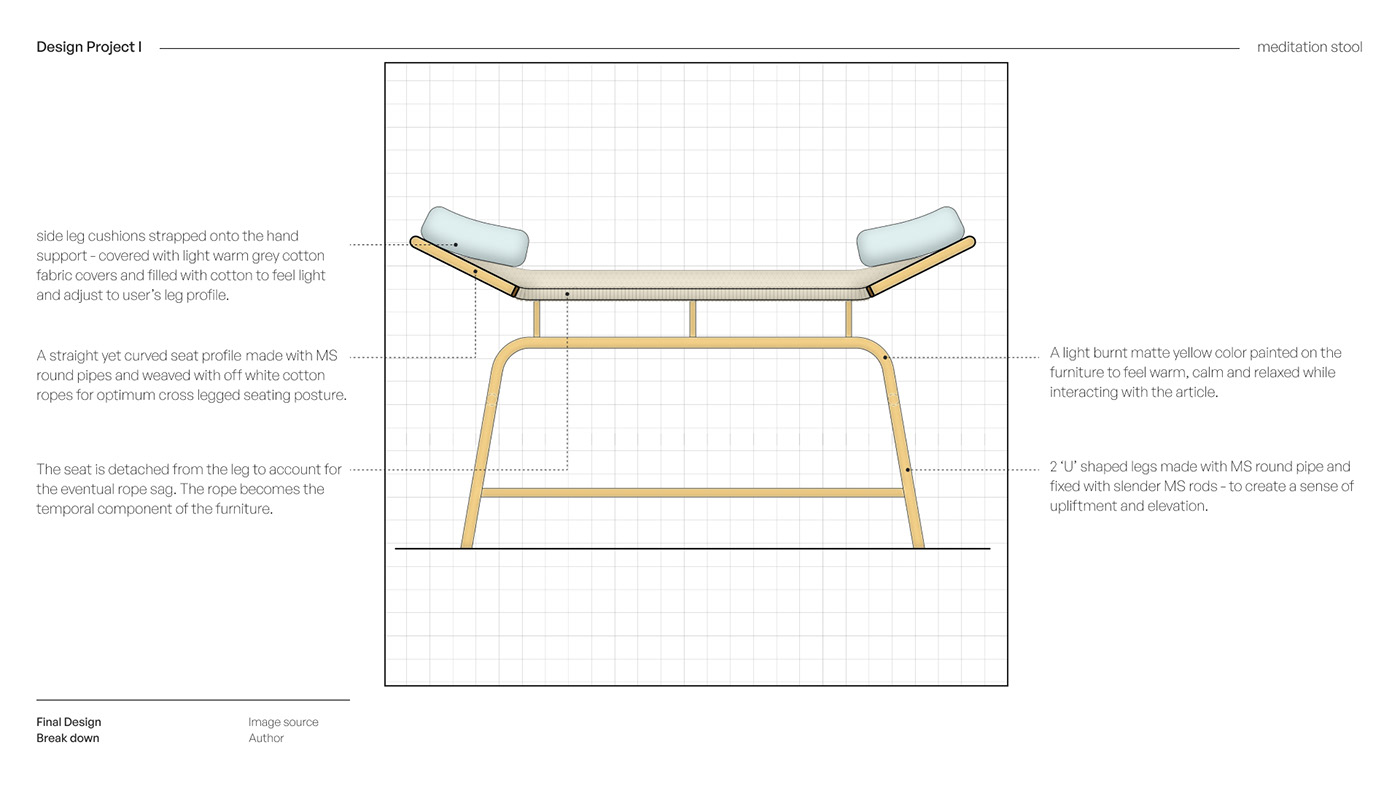 Metal furniture，chair，Meditation stool，