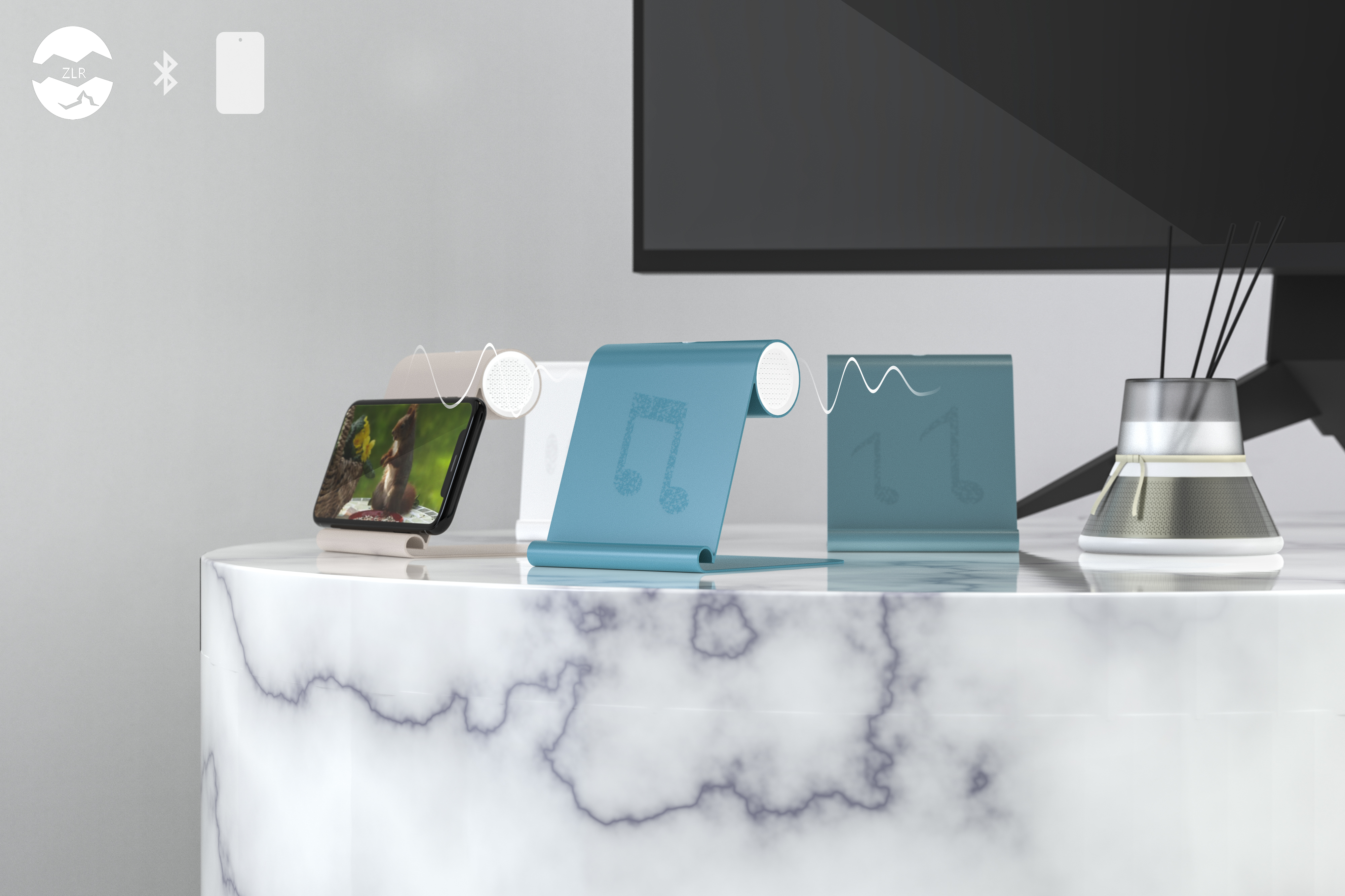 Mobile phone bracket，Bluetooth small speaker，concise，