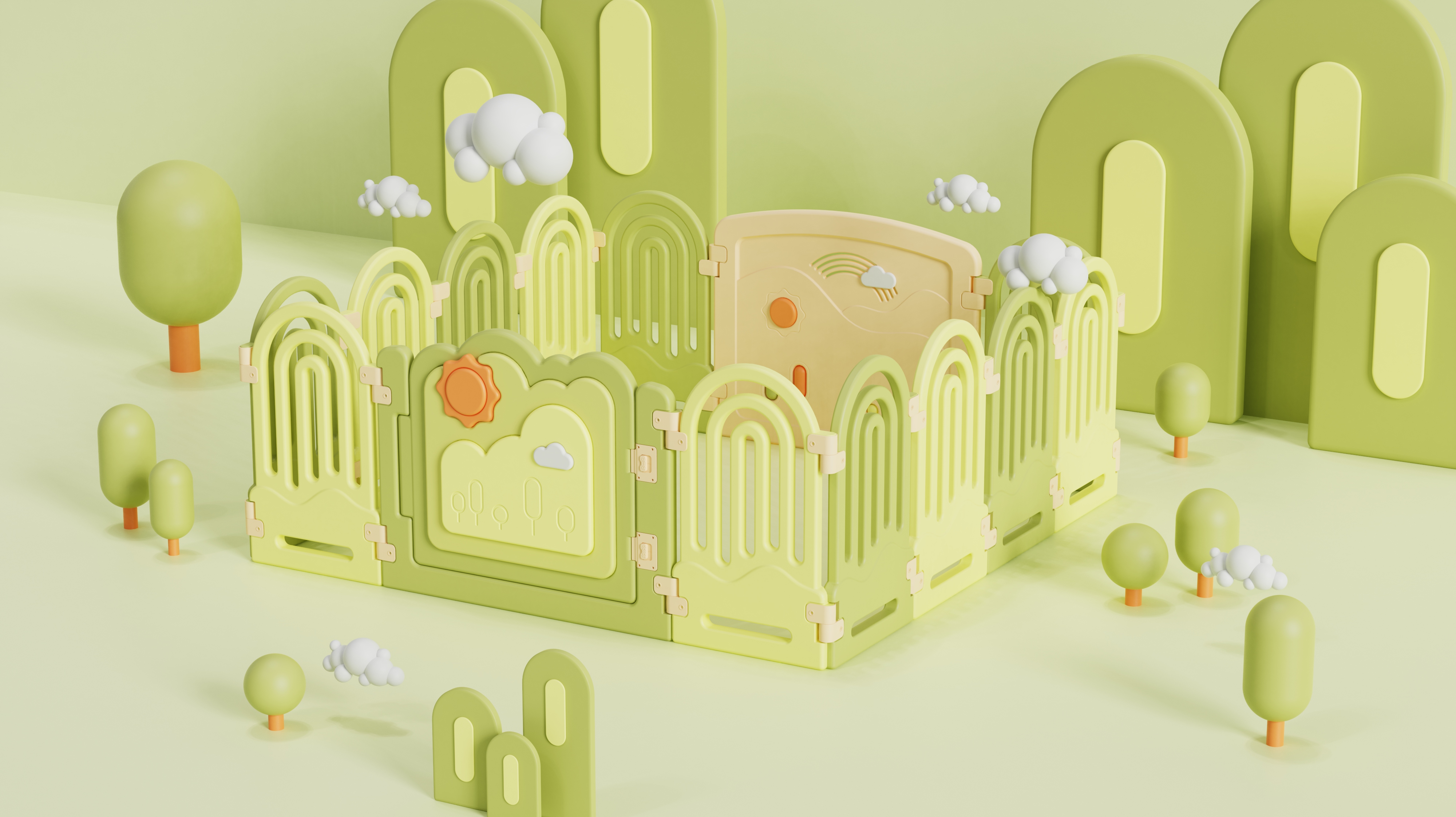 Children's game fence，