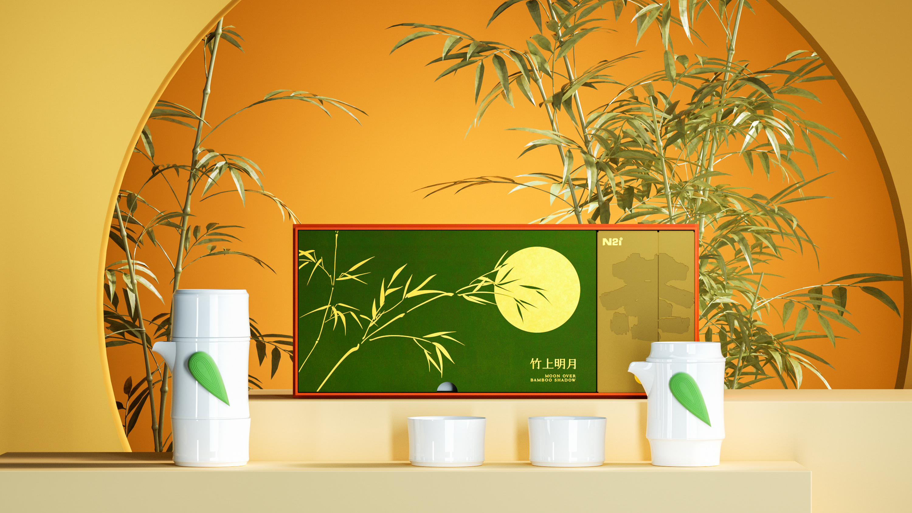 Mid-autumn Festival，Gift box，tea，Alcohol，osmanthus，