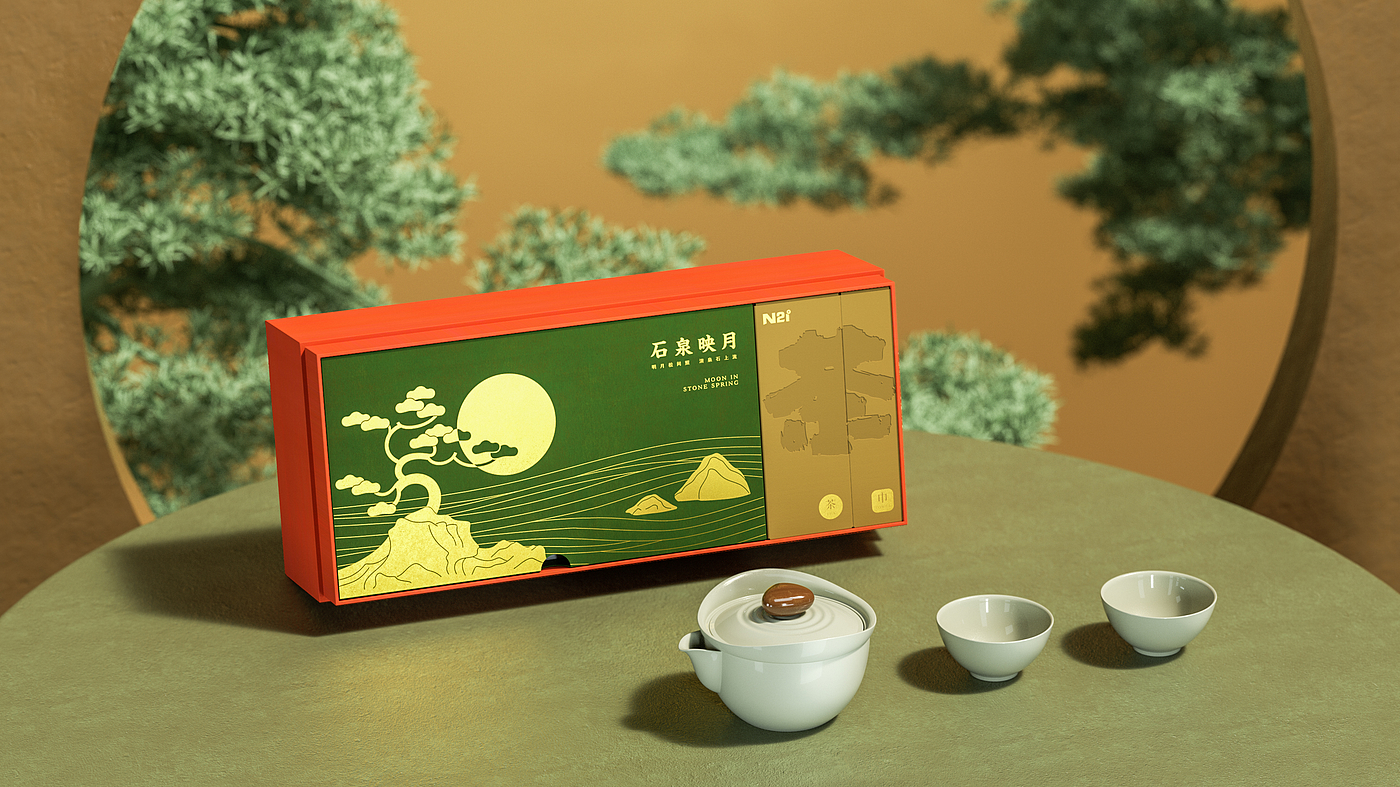 Mid-autumn Festival，Gift box，tea，Alcohol，osmanthus，