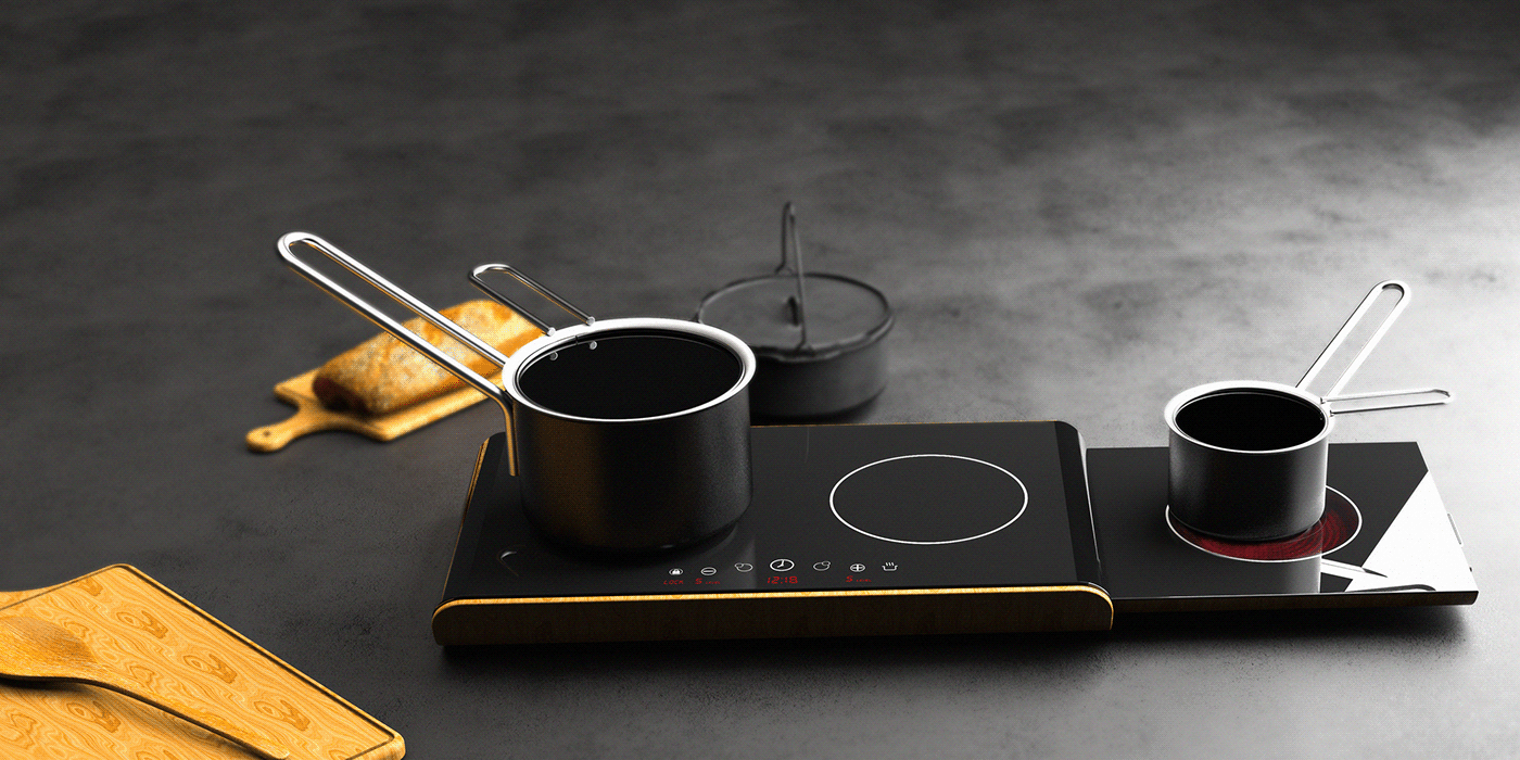 Electromagnetic furnace，kitchen，kitchenware，cooking bench，product design，